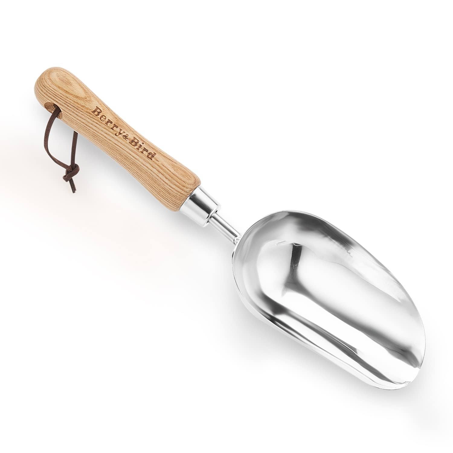 Garden Loose Soil Scoop, Stainless Steel Hand Shovel Spade with Wood Handle M…