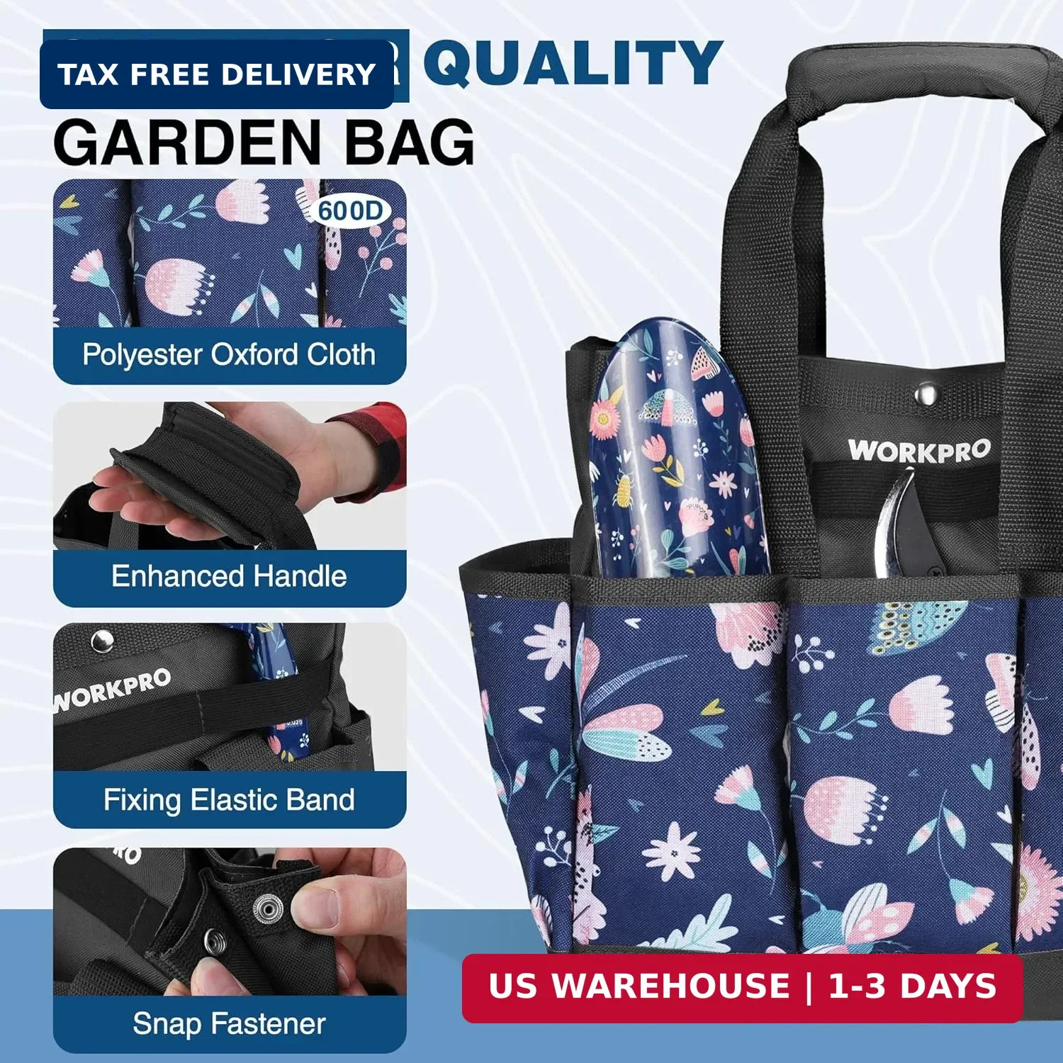 WORKPRO 5PCS Garden Tool Set, Aluminum Heavy Duty Gardening Tool Set with Garden