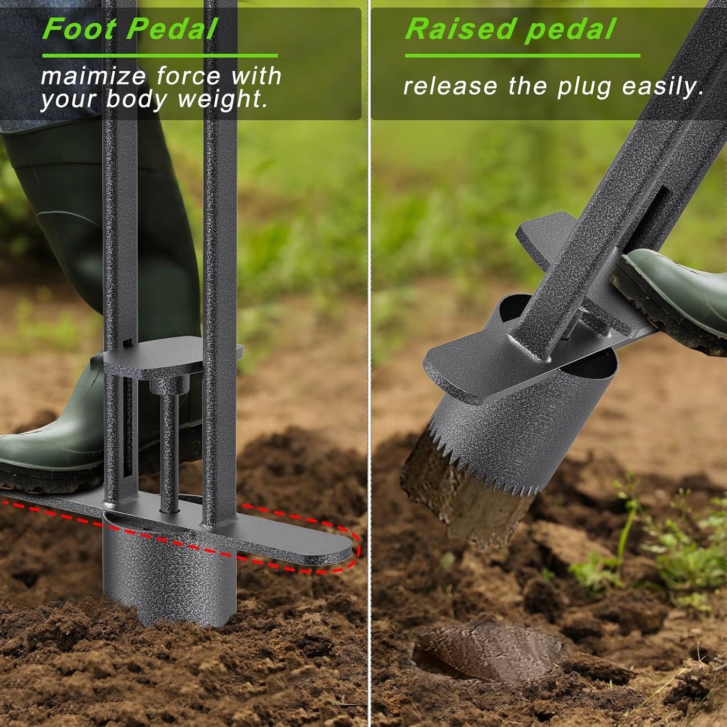 Professional Turf Transplanting Tool, 32″ Long Handle