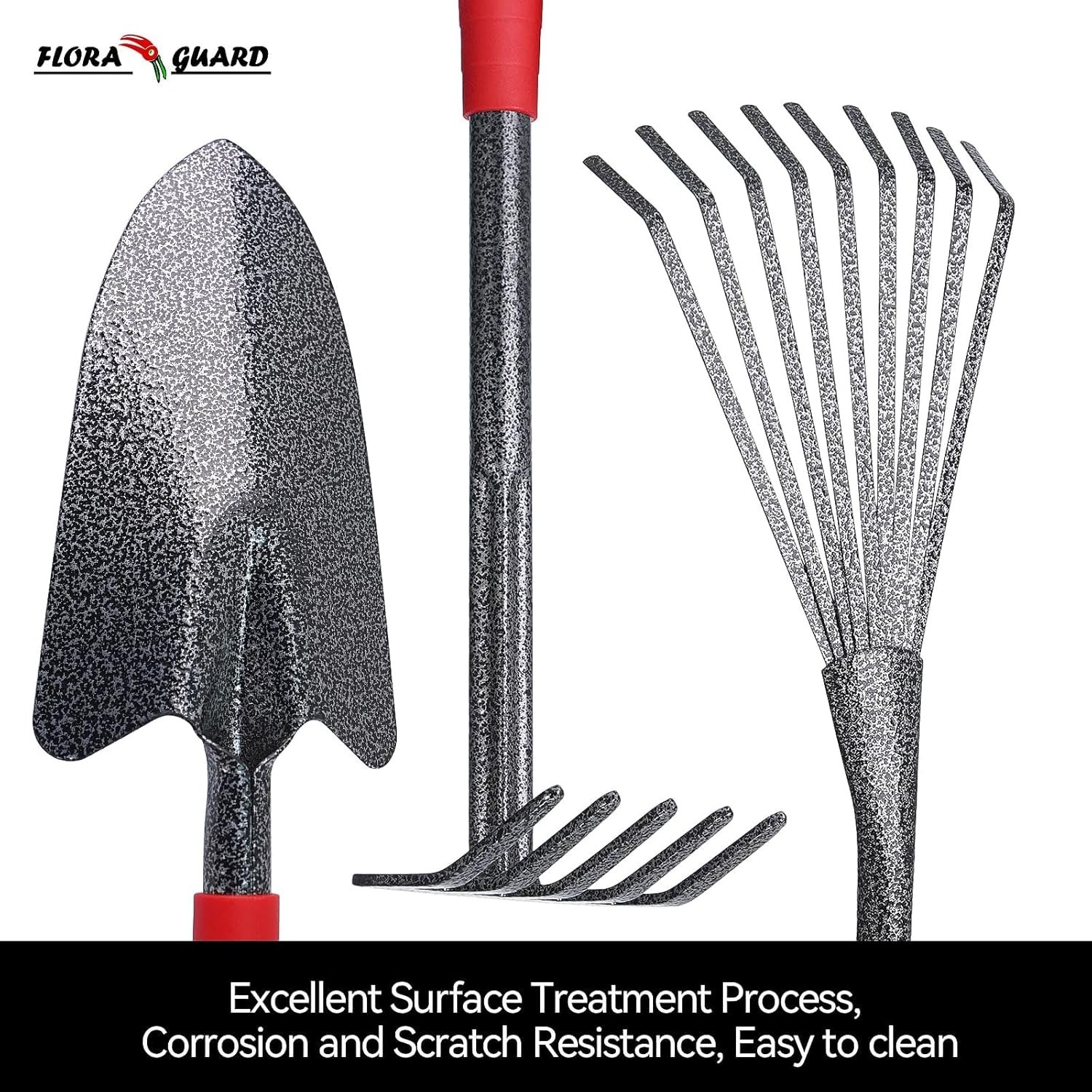 6-Piece Garden Tool Set, Heavy Duty Gardening Hand Tools with Trowel, Rakes, …