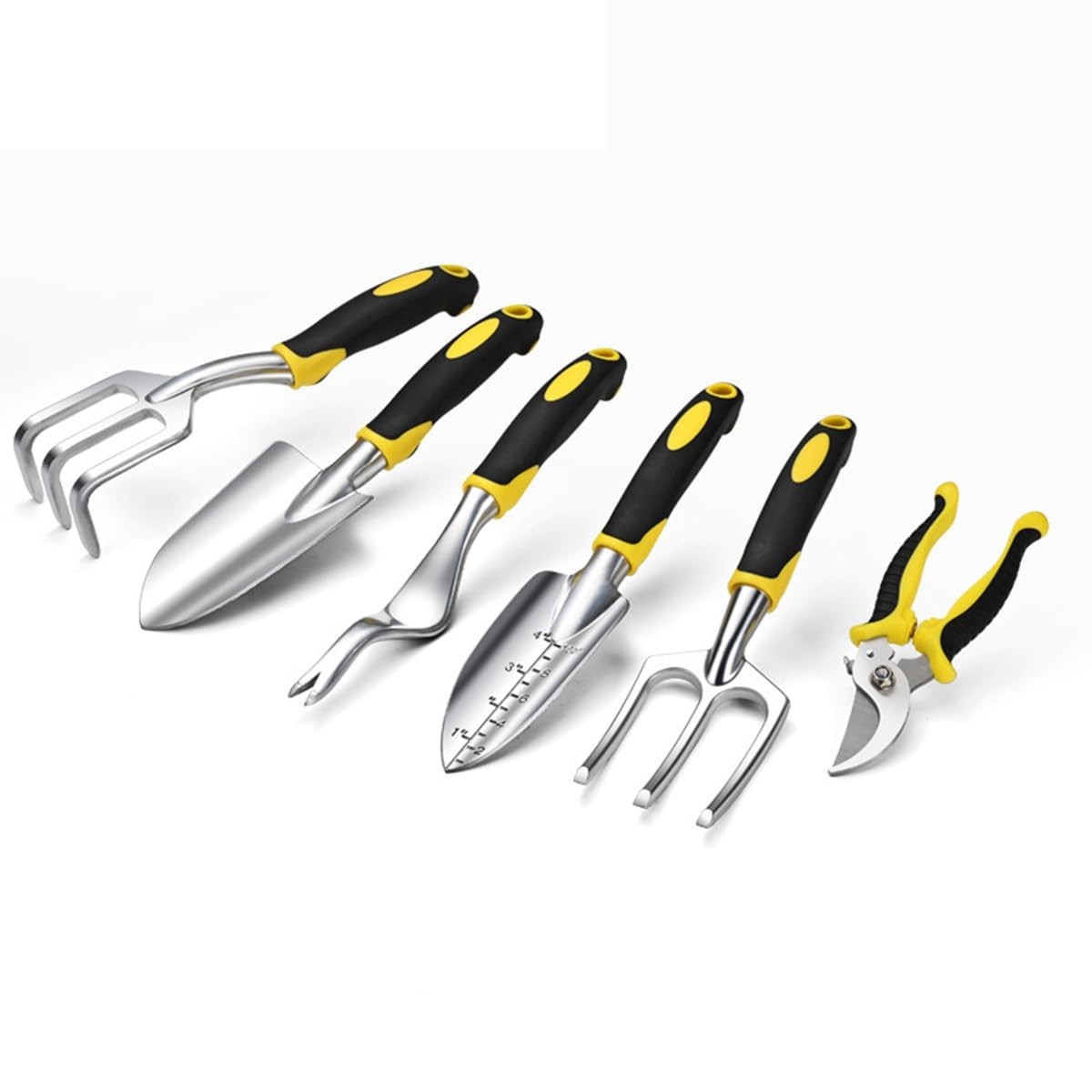 6-Piece Garden Tool Set – Shovel, Trowel, Rake, Fork, Weed Puller & Pruner for P