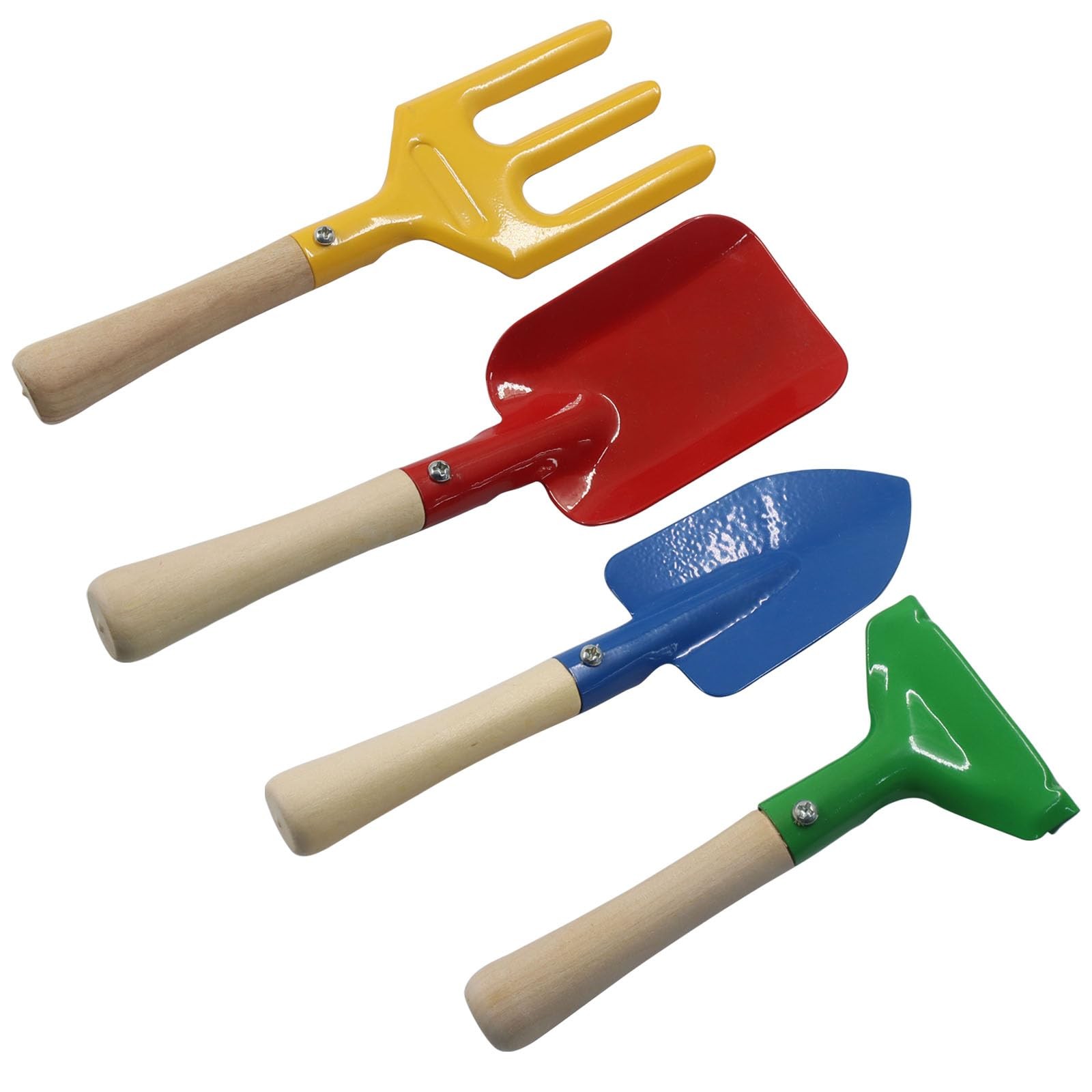 4 Pack Metal Garden Tool Set, Mini Colorful Beach Tool for Kids, Shovels/Rake…