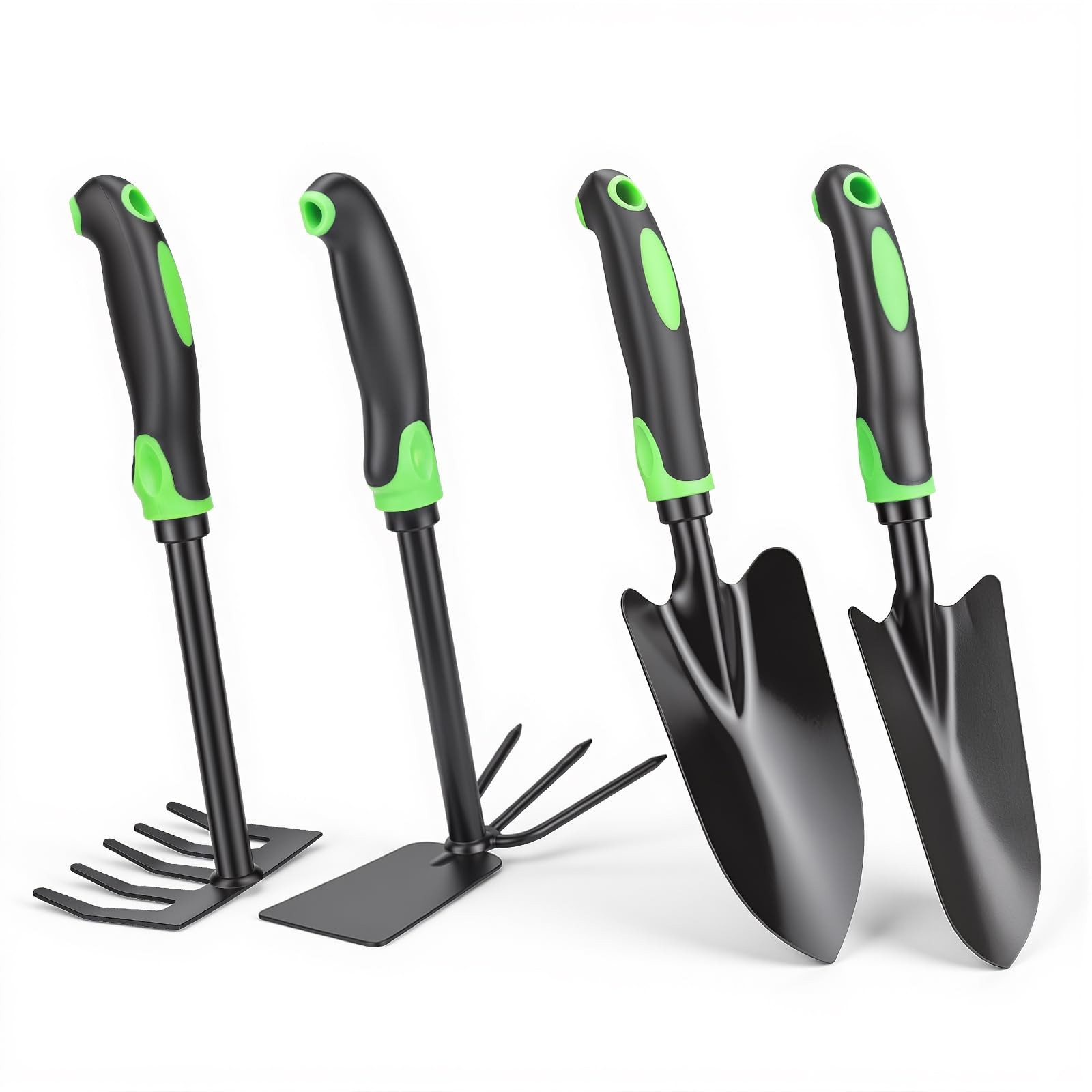 4-Piece Garden Tool Set, Heavy Duty Gardening Hand Tools with Soft Rubber Han…