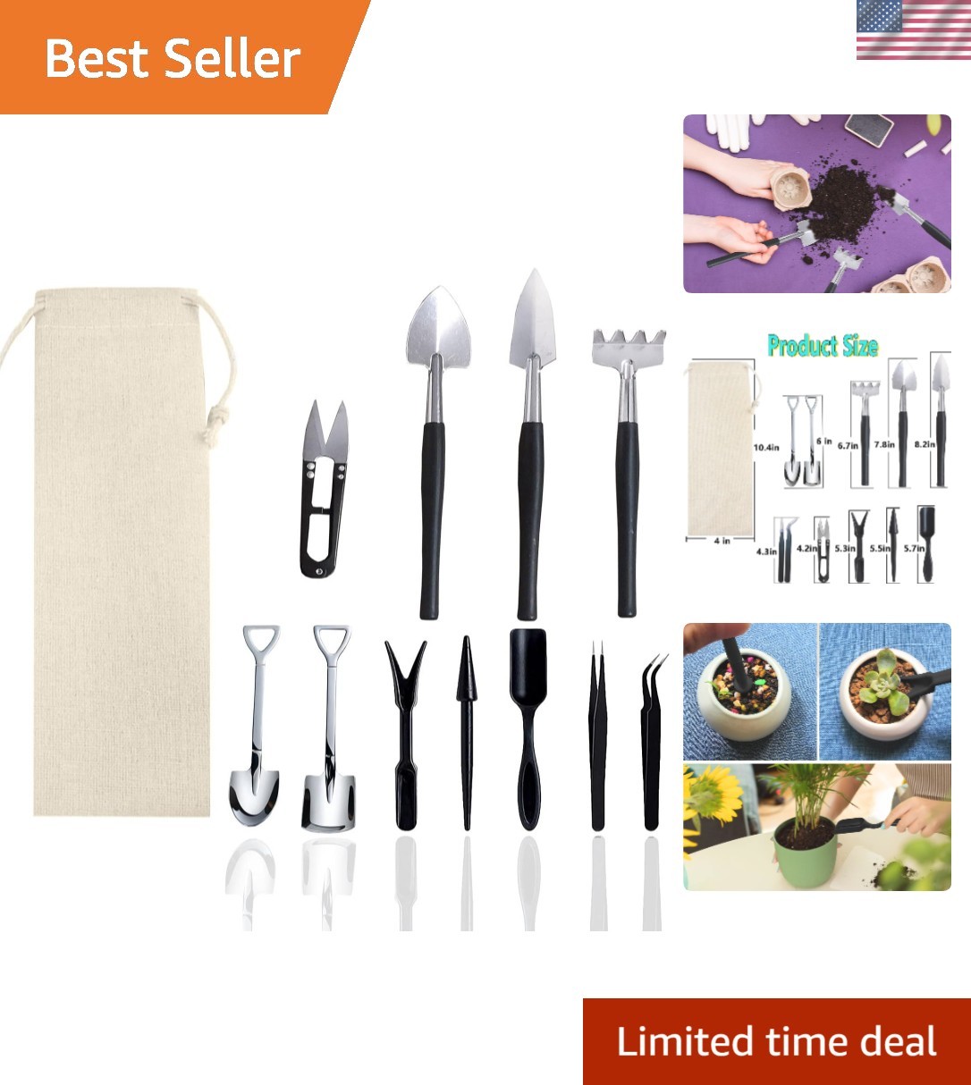 Lightweight 12-Pc Succulent Tools Set: Perfect for Transplanting & Pruning Needs