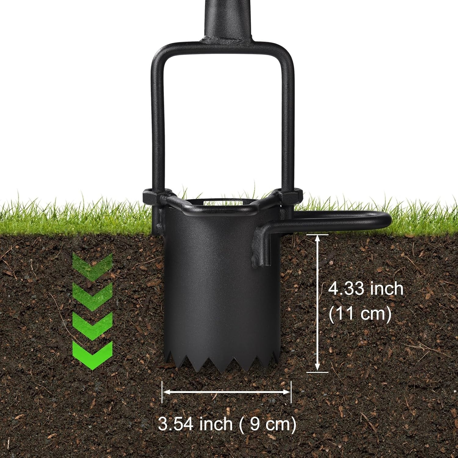 Sod Plugger, Bulb Planter with Long Handle and Serrated Base Garden Tool, Bul…