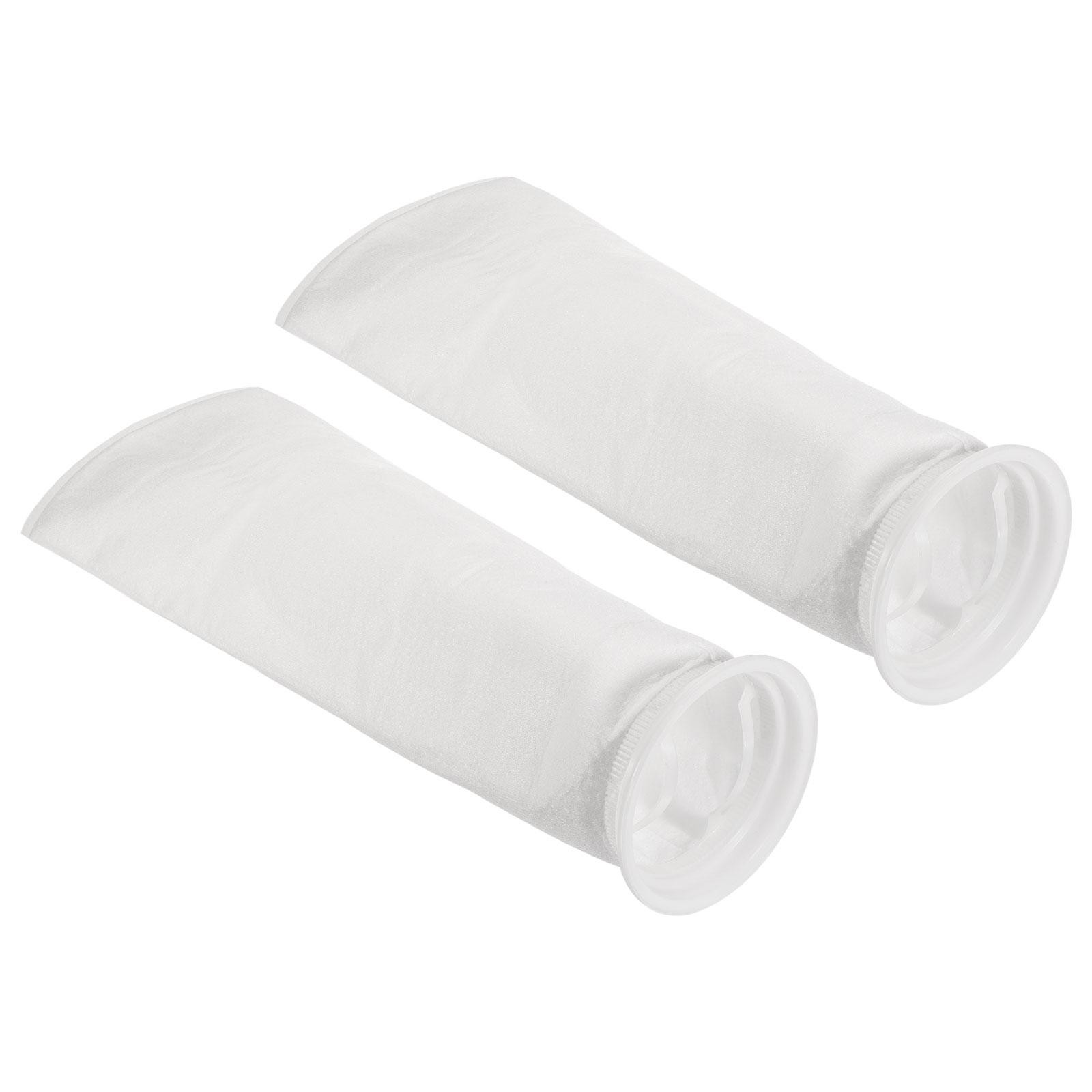 2pcs 6″ Ring Filter Socks 100 Micron Mesh Bags Pool Skimmer Basket White