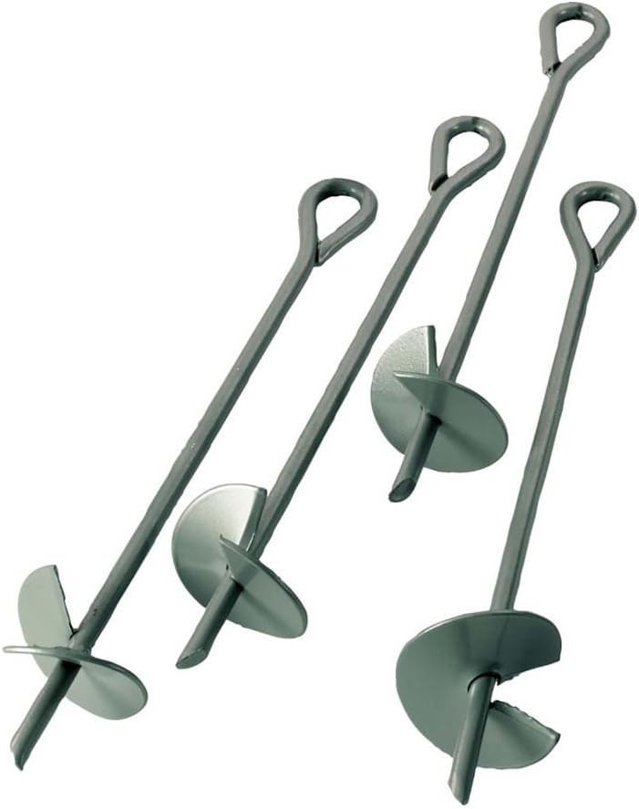 ShelterAuger 4-Piece 15-Inch Reusable Heavy Duty Steel Earth Auger Anchor Kit…