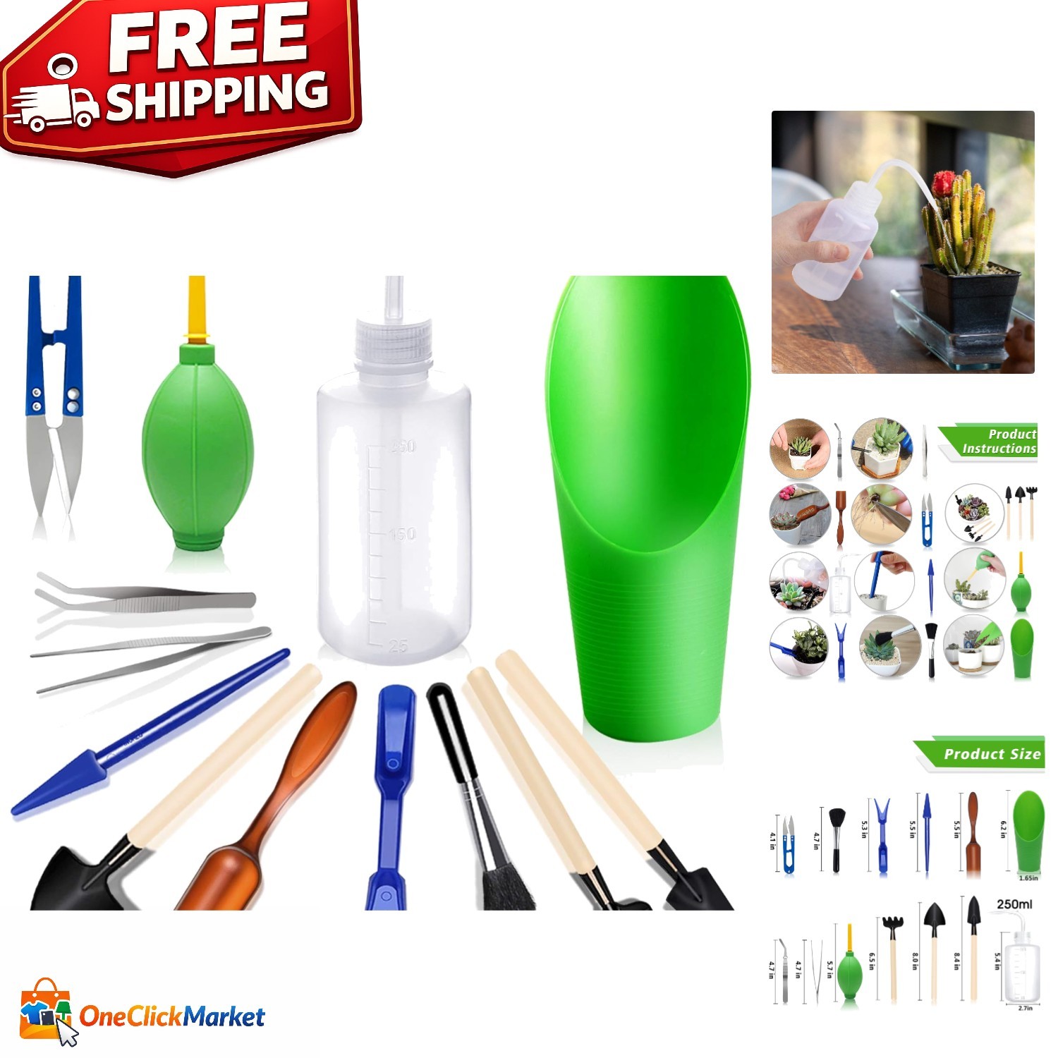 Elegant 13-Piece Mini Garden Tool Set for Succulent Care and Transplanting