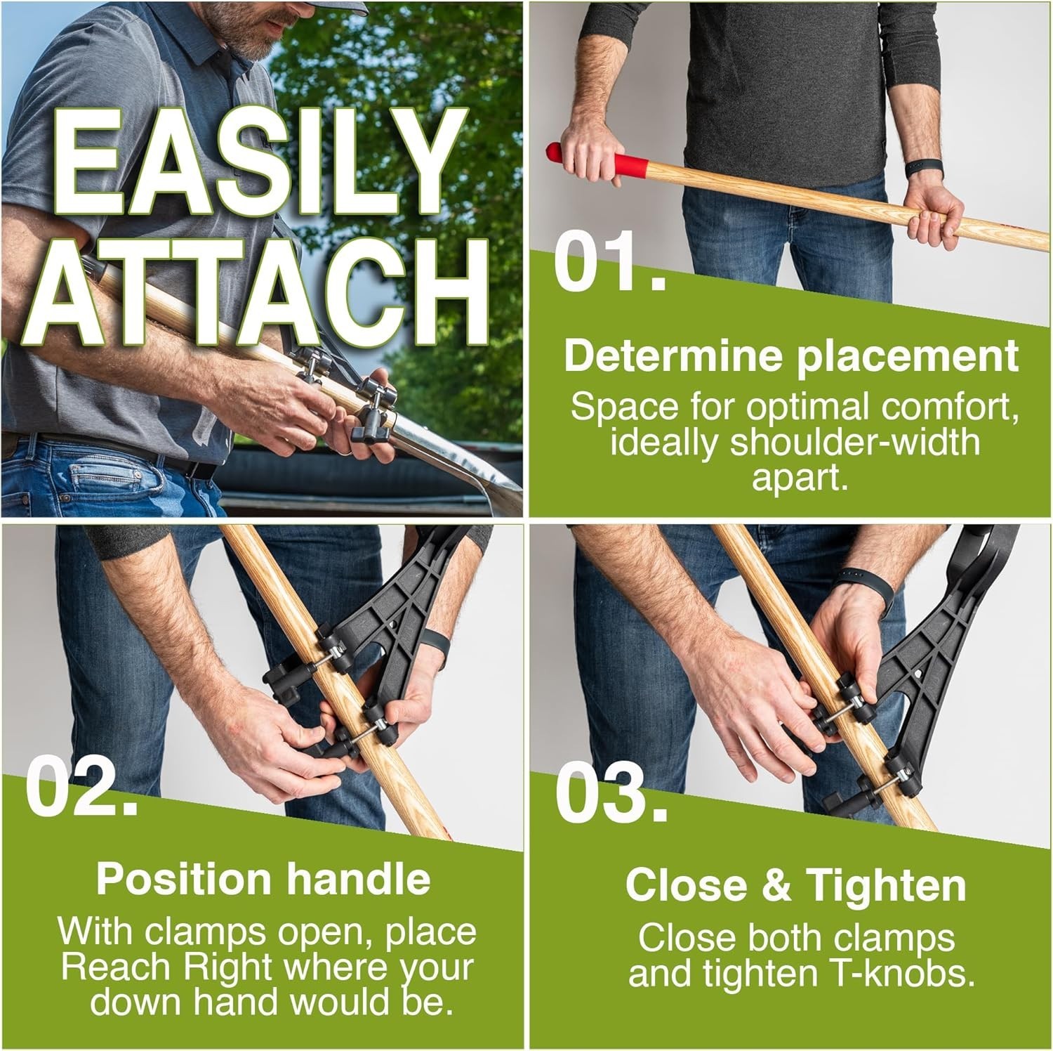 Ergonomic Universal Handle Attachment for Gardening Tools – 2 Pack