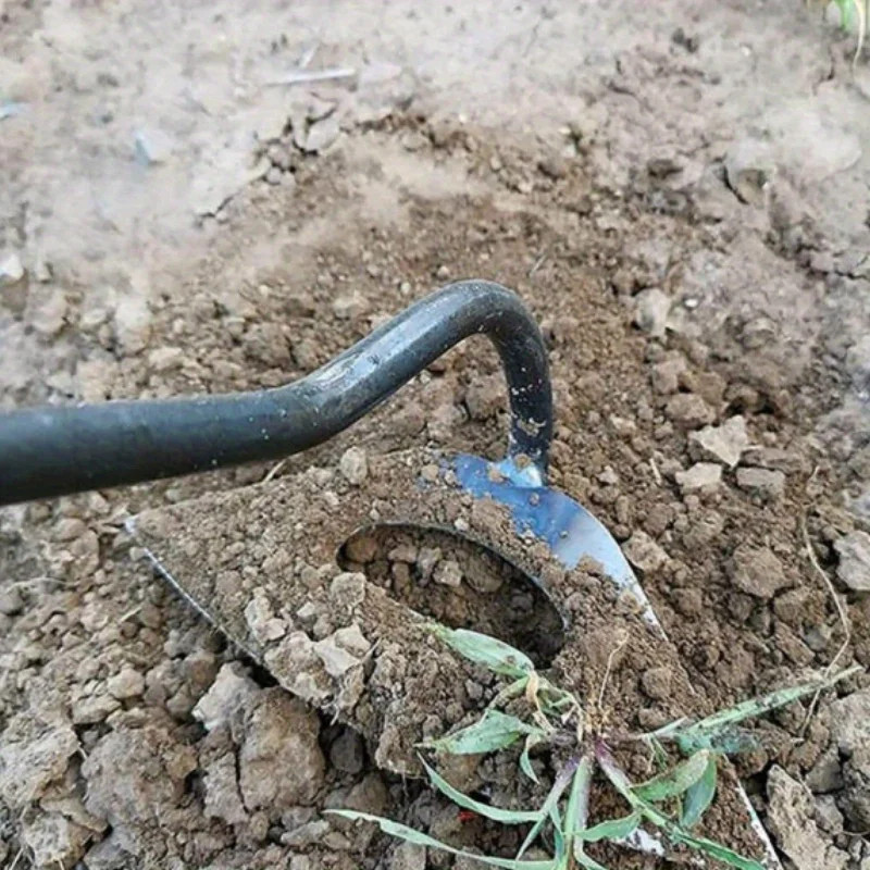 Premium All-Steel Hardened Hollow Hoe – Handheld Weeding Rake Durable and