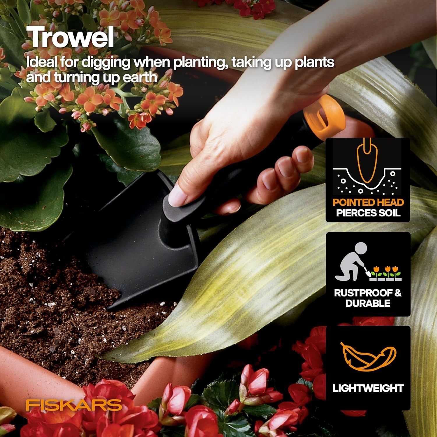 Durable Gardening Hand Trowel – Lightweight FiberComp with Rust-Free Blade