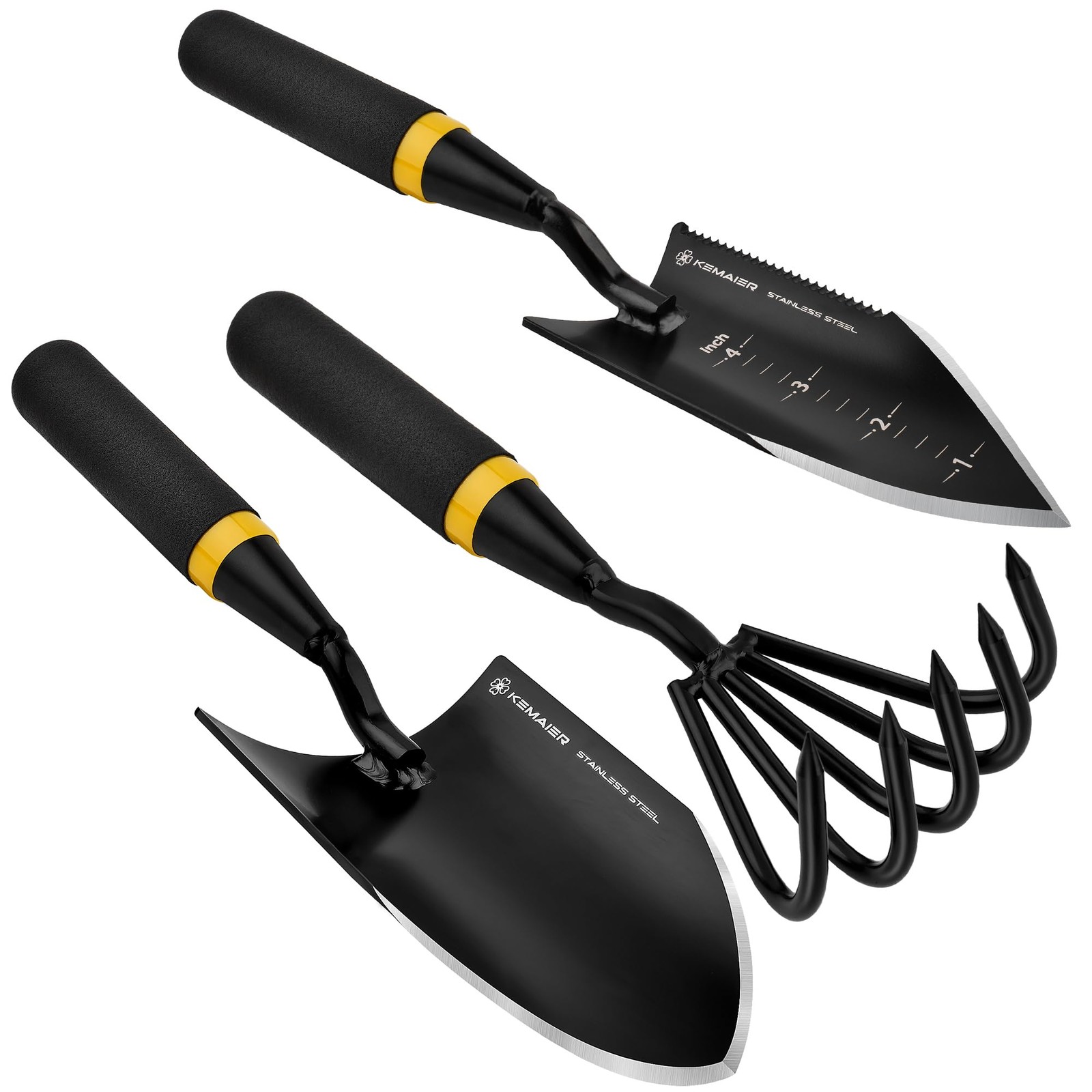 Stainless Steel Garden Tool Set with Trowel, Shovel & Hand Cultivators