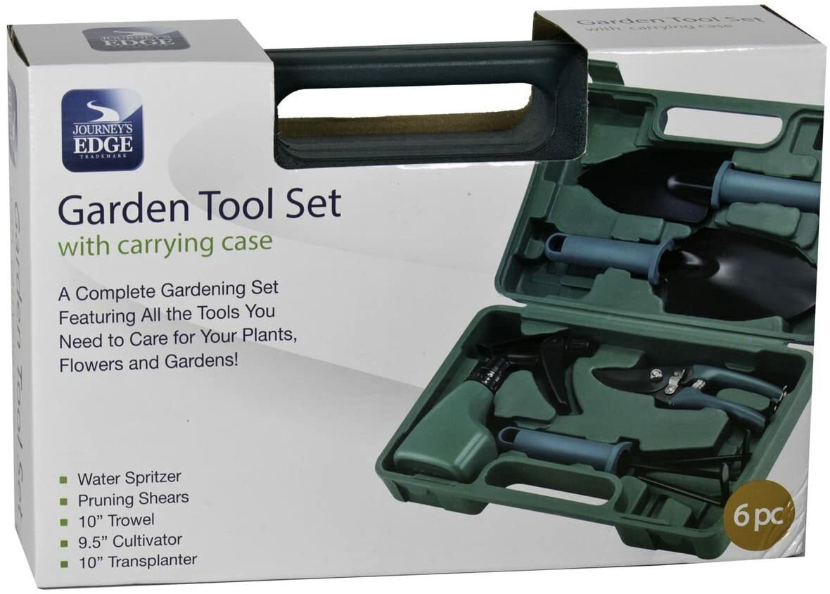 6 Piece Garden Tool Set with Carrying Case