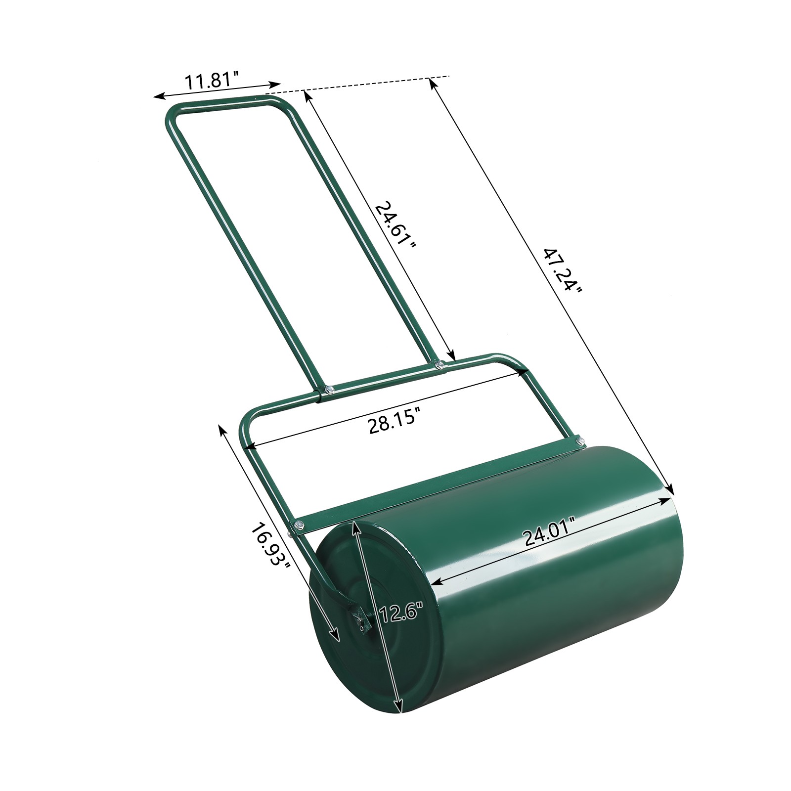 24in Lawn Roller Iron Cylindrical Garden North America Black（same as 90673505）
