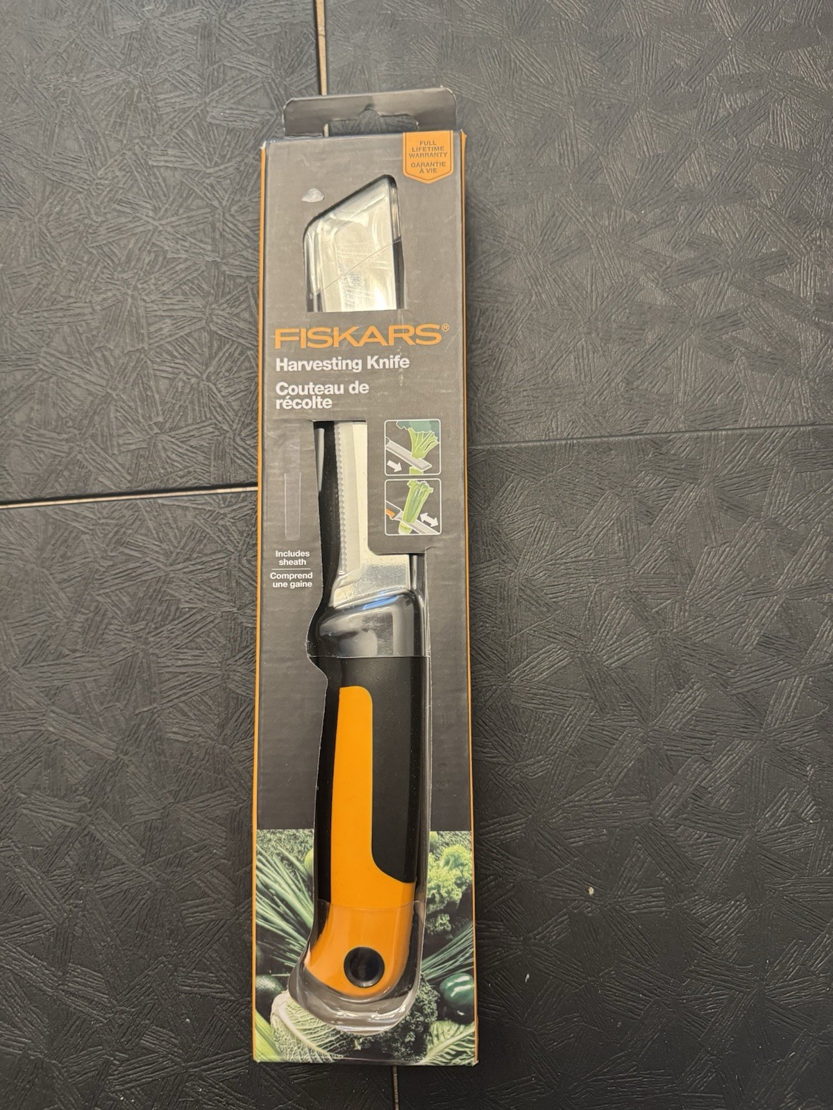 Fiskars harvesting Knife with sheath great for trimming vegtables