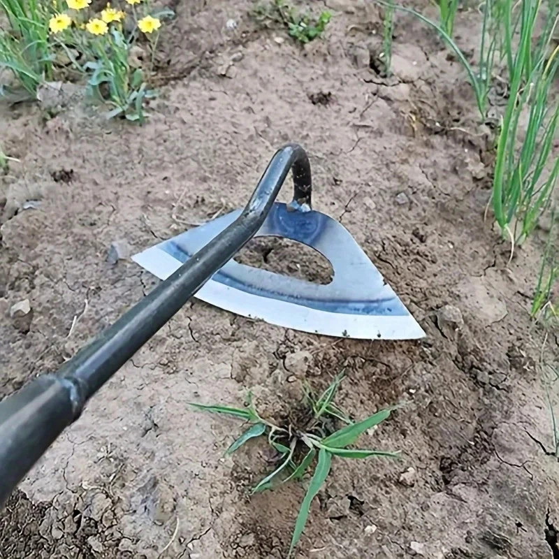 Premium All-Steel Hardened Hollow Hoe – Handheld Weeding Rake Durable and