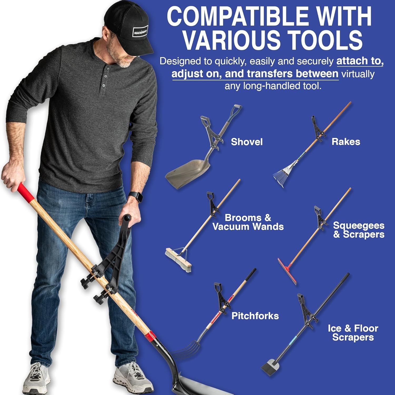 Durable Ergonomic Handle Grip for Lawn Tools, Shovels, and String Trimmers