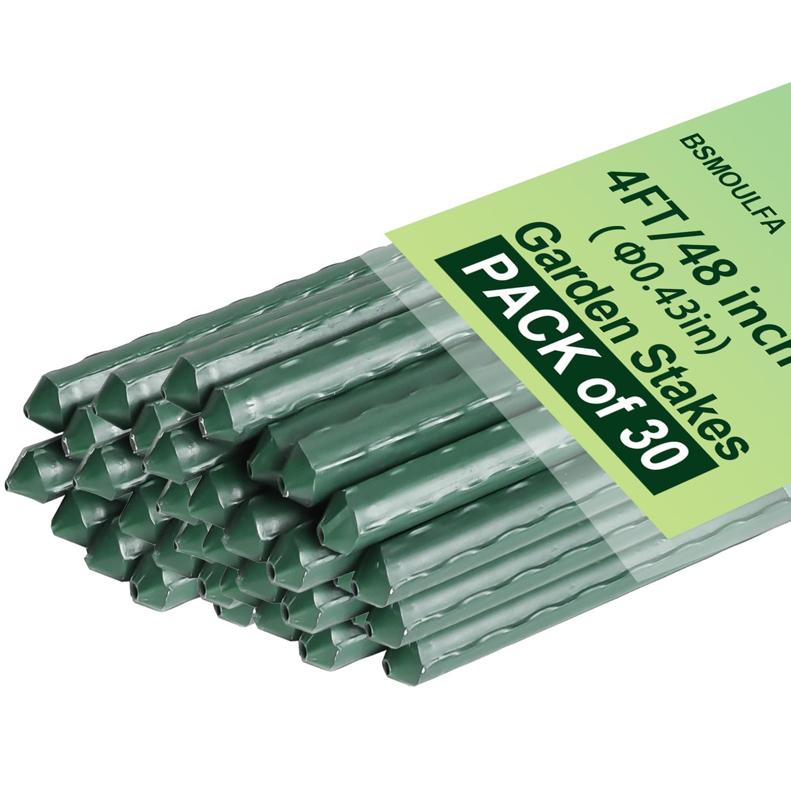 Garden Stakes 4ft, Metal Plant Stakes 4 Feet 30 Pack for Gardening and Farm, …