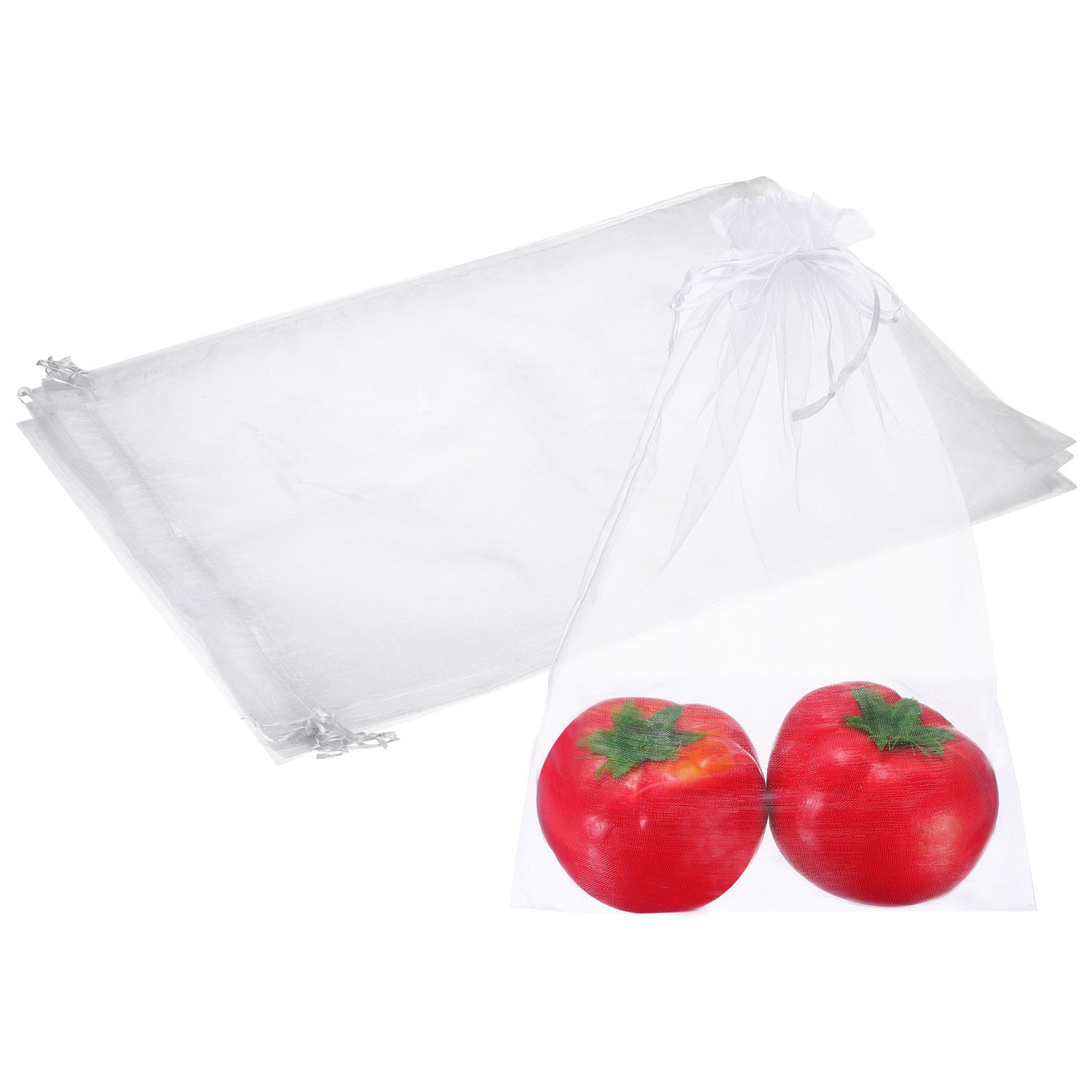 10Pcs Fruit Protection Bags, 23.6x 15.7 inch Apple Bags with Drawstring White