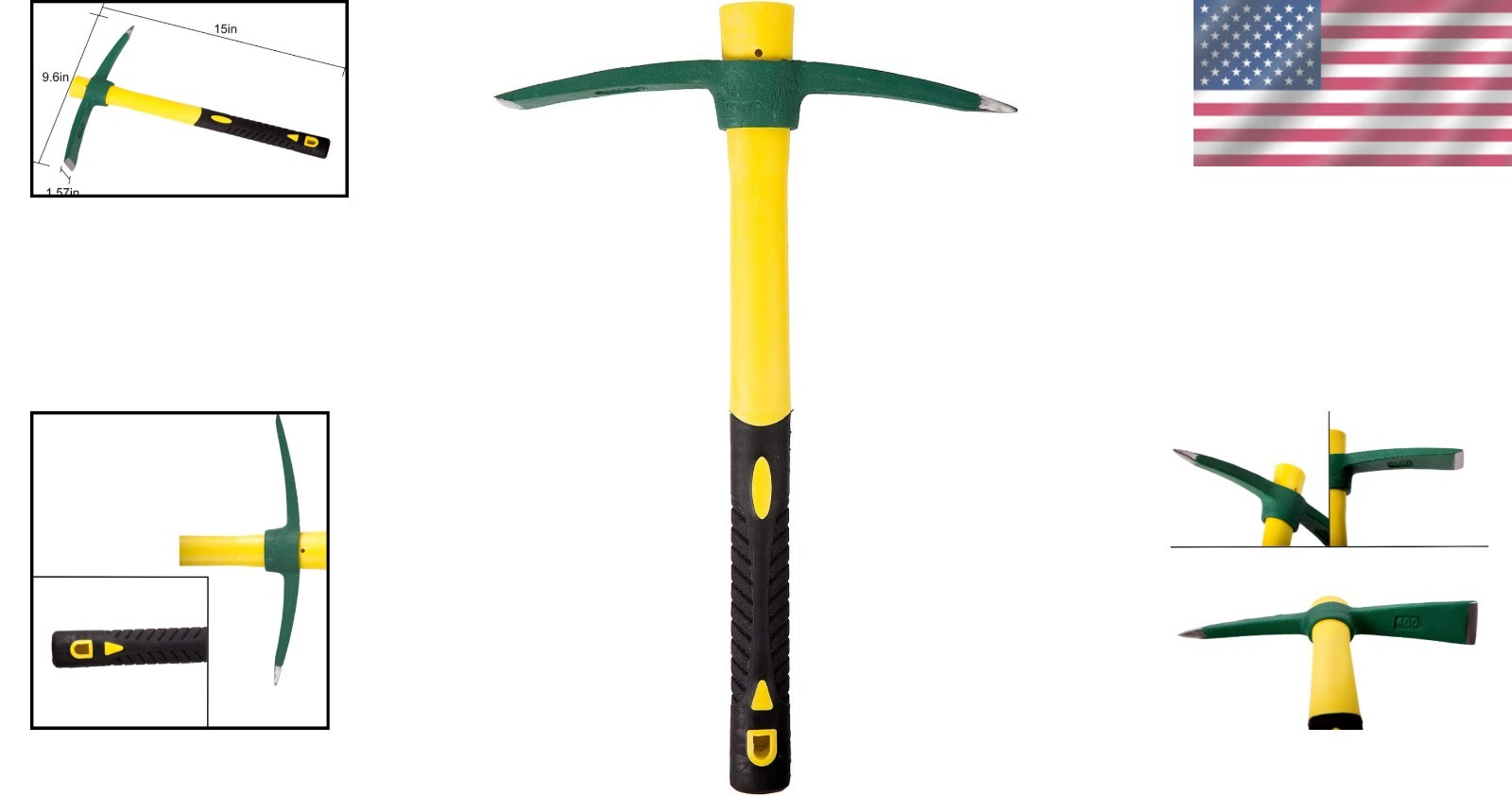 Heavy Duty 15″ Pick Mattock Hoe for Gardening