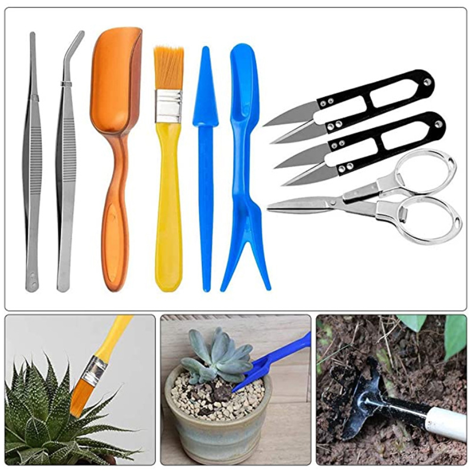 12 Pcs Succulent Tools Set Mini Transplanting Garden Tools Kit for Indoor Garden