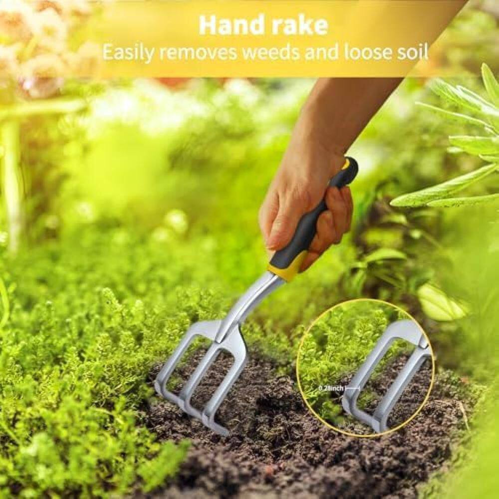 4-Piece Garden Tool Set Heavy Duty Aluminum Rust-Proof Ergonomic Non-Slip Handle