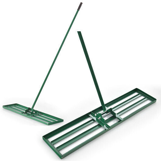 42 x 10 Inch Lawn Leveling Rake with Ergonomic Handle-Green – Color: Green