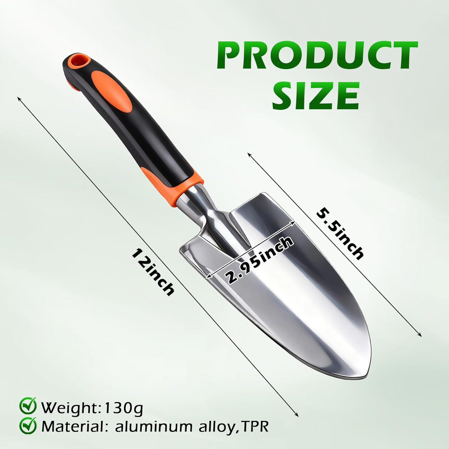 Garden Shovel Hand Trowel Cast-Aluminum Heavy Duty Mini Shovel Garden Tools Soft