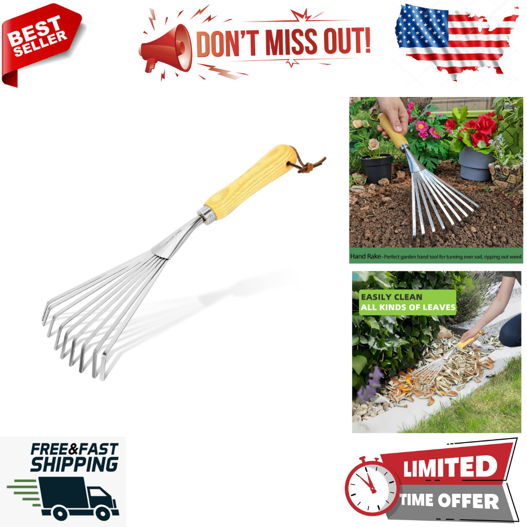 Hand Rakes – Garden Stainless Steel Hand Rake Soil Tiller with Ergonomic Handle