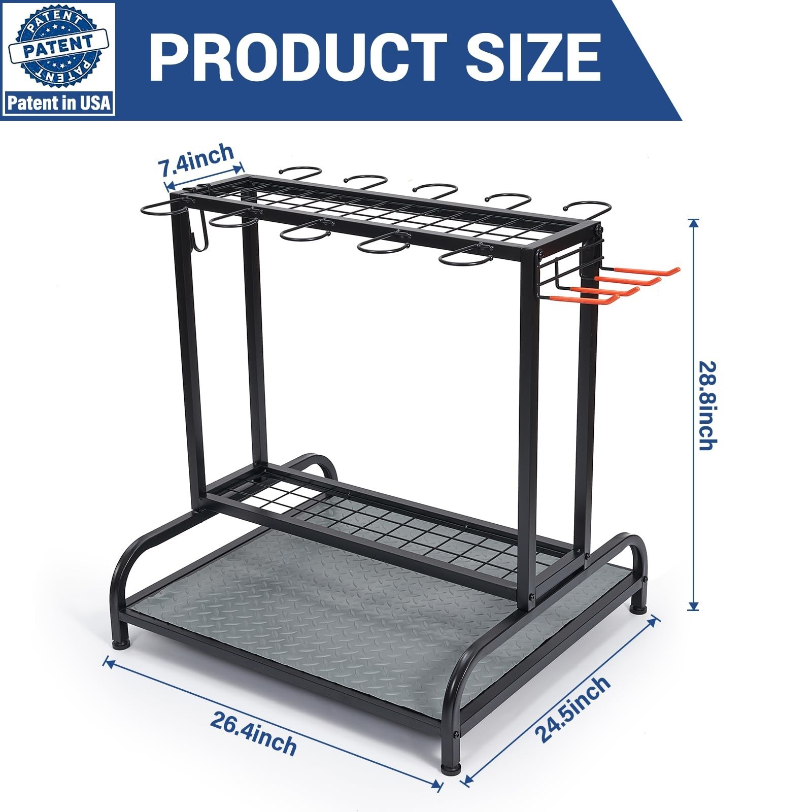 Garden Tool Organizer, Yard Tools Rack Holds 55 Long-Handled Tools/Rakes/Broo…