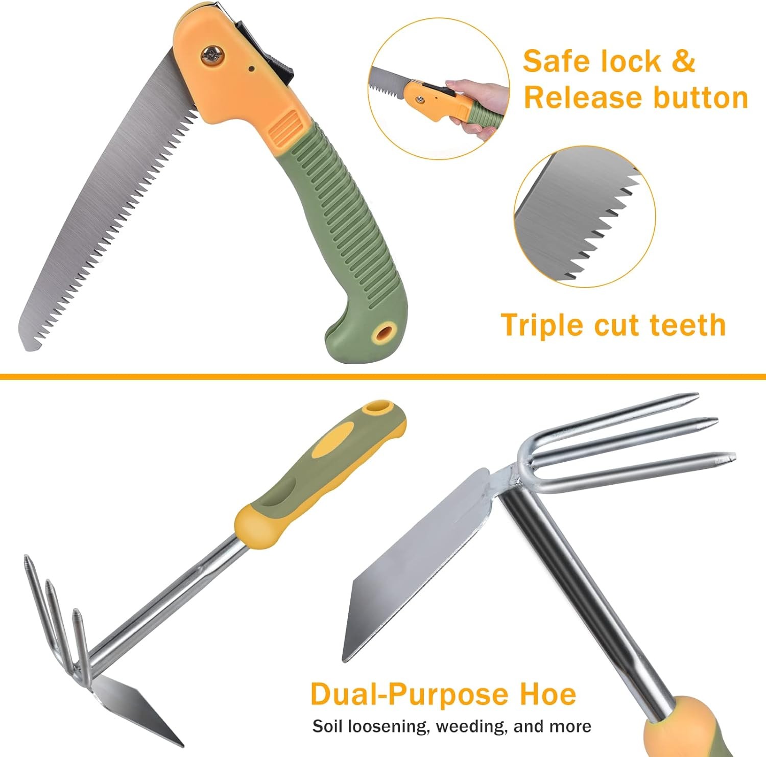 9Pcs Garden Tool Set Stainless Steel Heavy Duty Gardening Gifts with Tote Bag