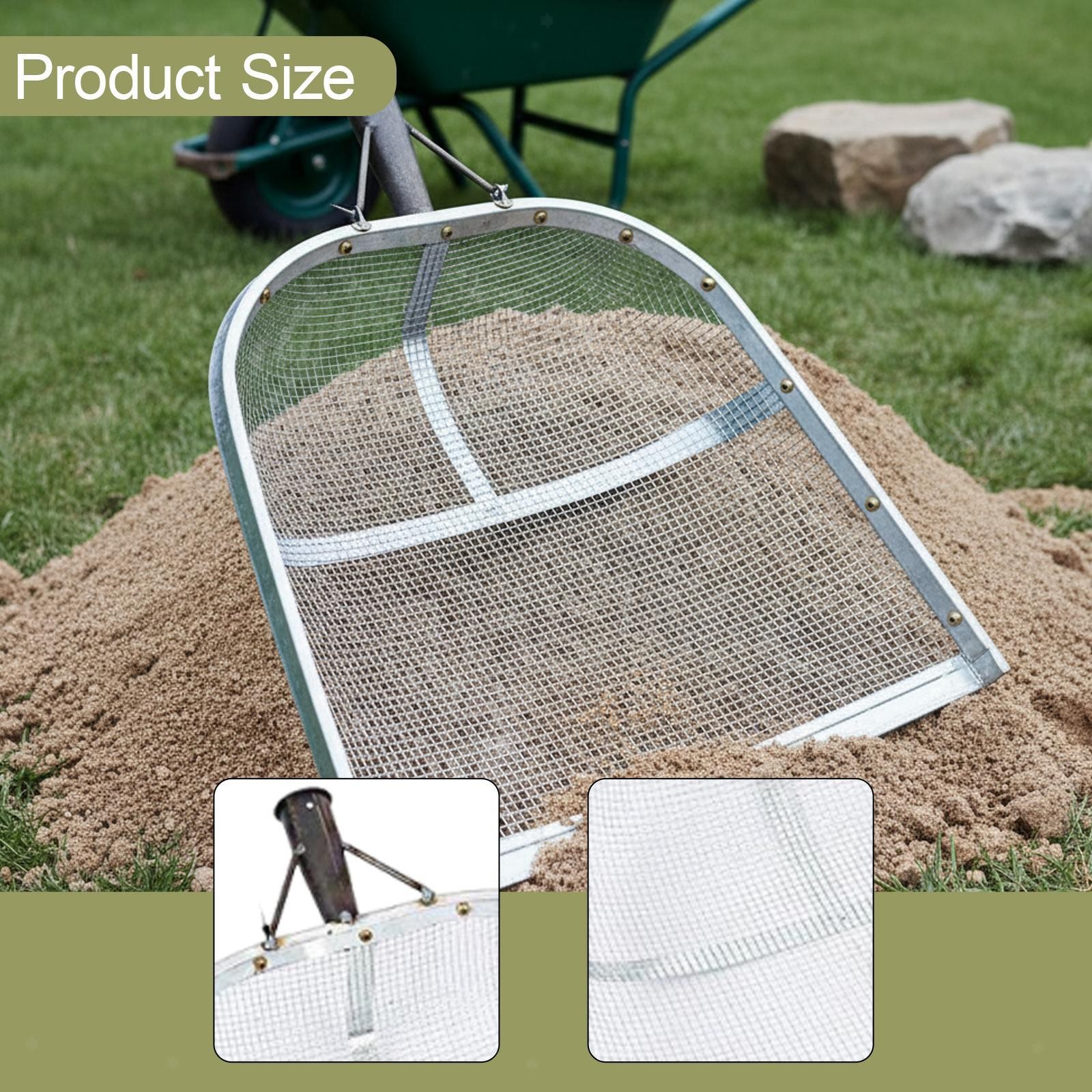 Galvanized Iron Agricultural Grain Sifter Sturdy Soil Sieve Tool for Sifting