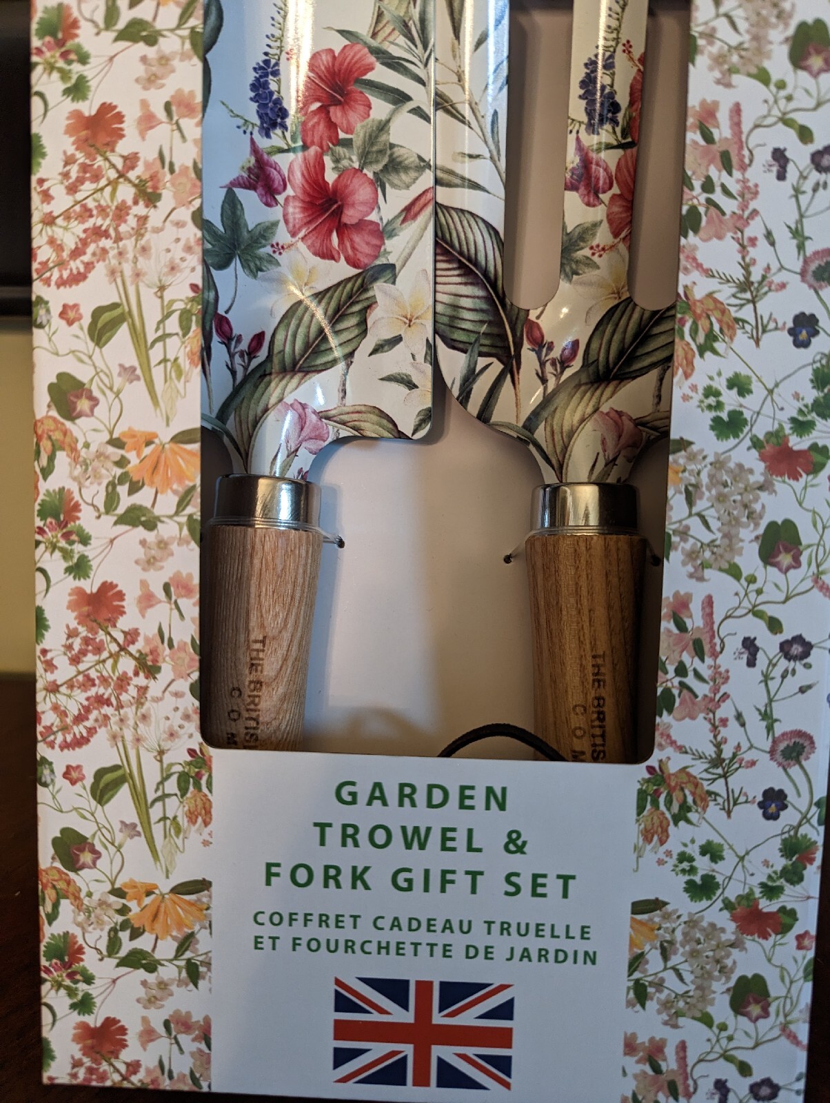 The British Gardening Company Floral Garden Trowel & Fork Gift Set New
