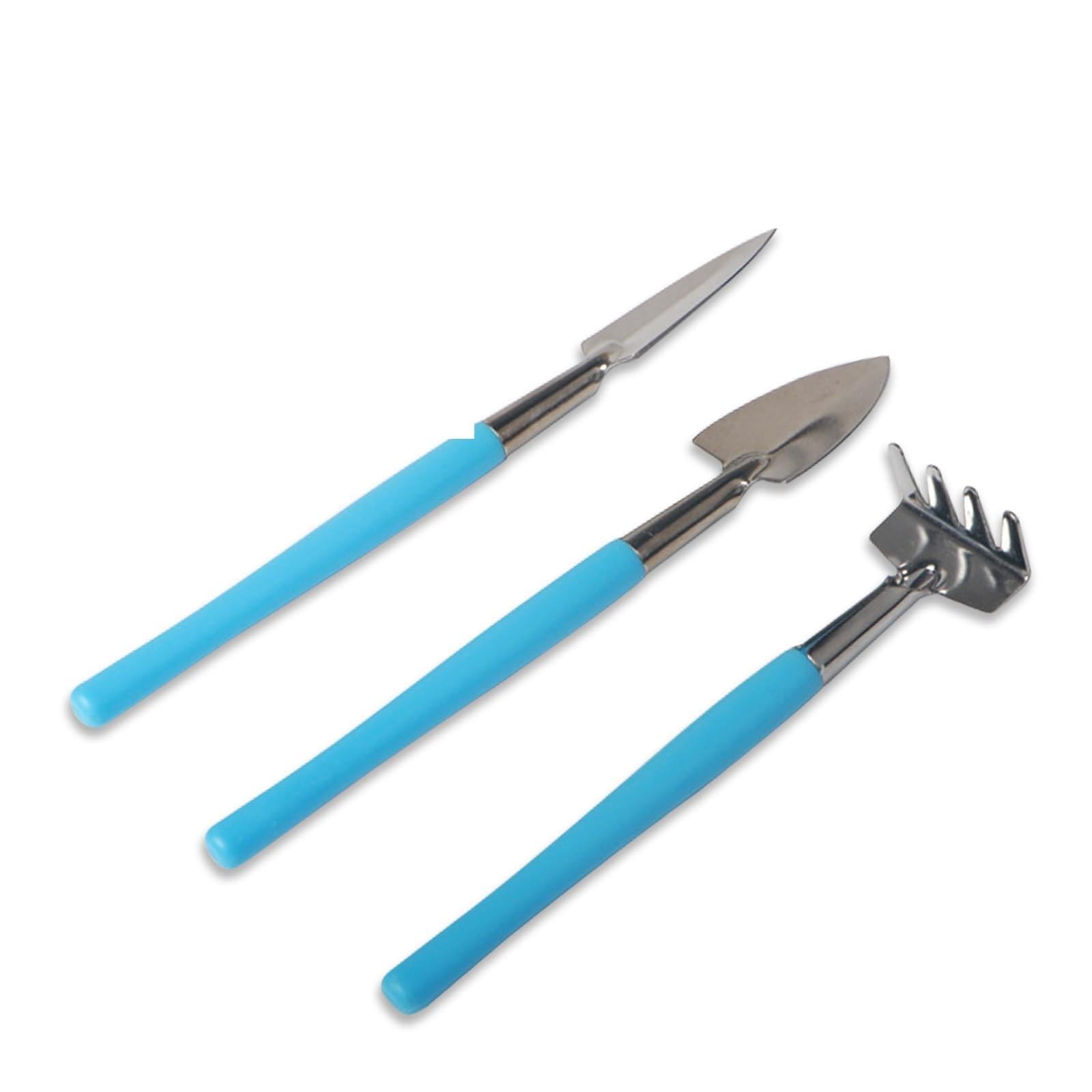 Mini Gardening Tools, 3Pcs Stainless Succulent Tools Kit Shovel Rake Trowel, …