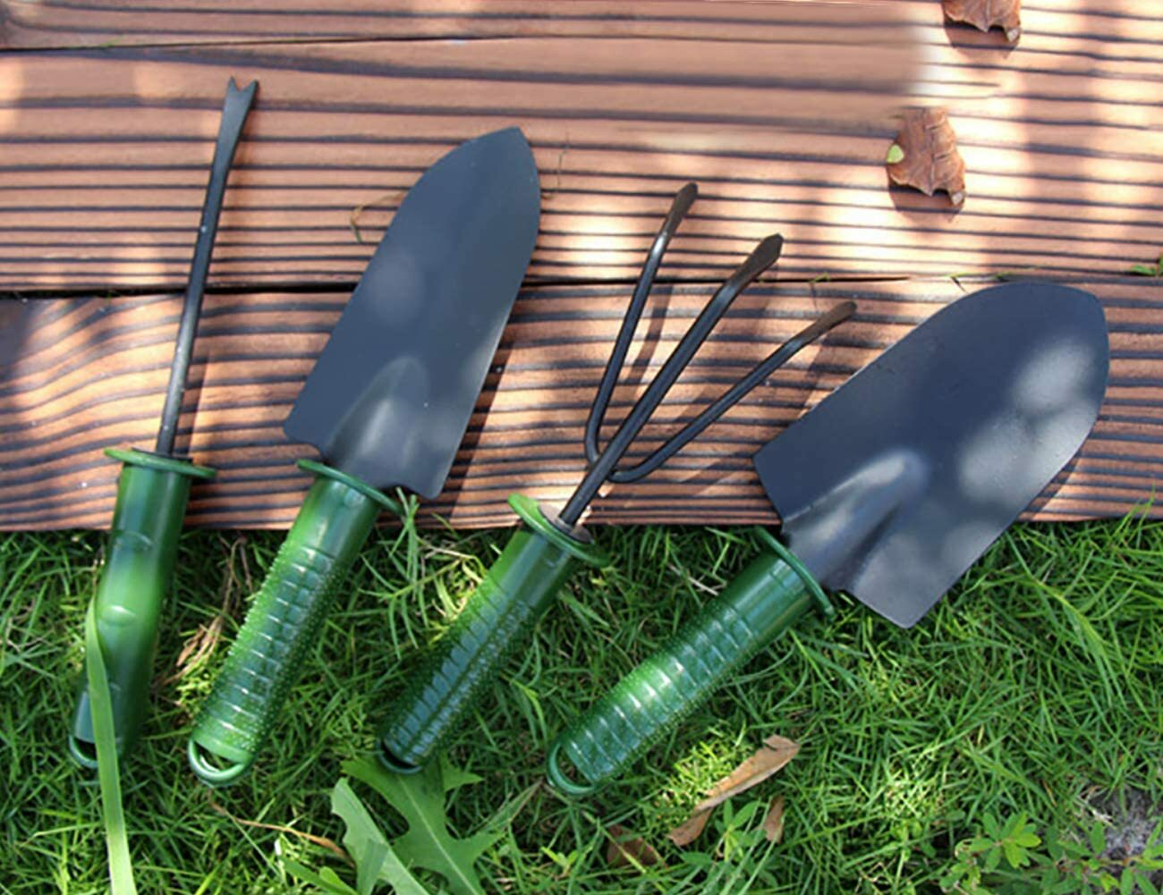 4pcs Garden Tools Set Trowel Rake Shovel Heavy Duty Metal Outdoor Ergonomic