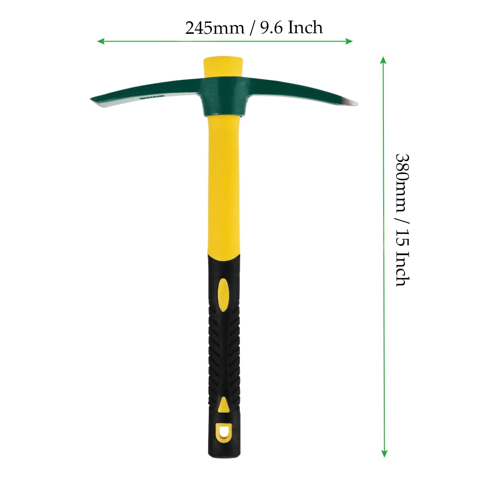2 PCS 15 Inch Pick Mattock Hoe, Weeding Pick Axe with Fiberglass Long Handle …
