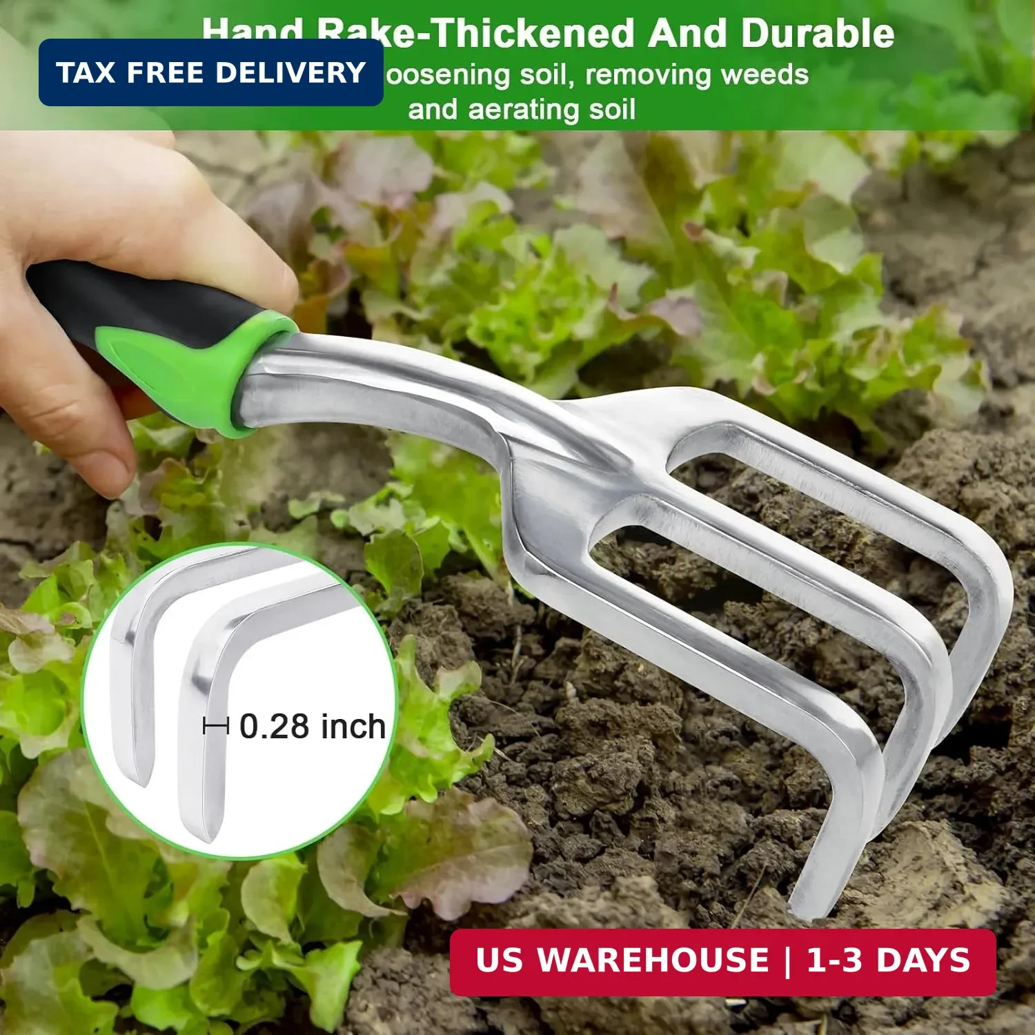 Garden Tools Set, 3 Pack Heavy Duty Gardening Tools Set Include Garden Shovel, T
