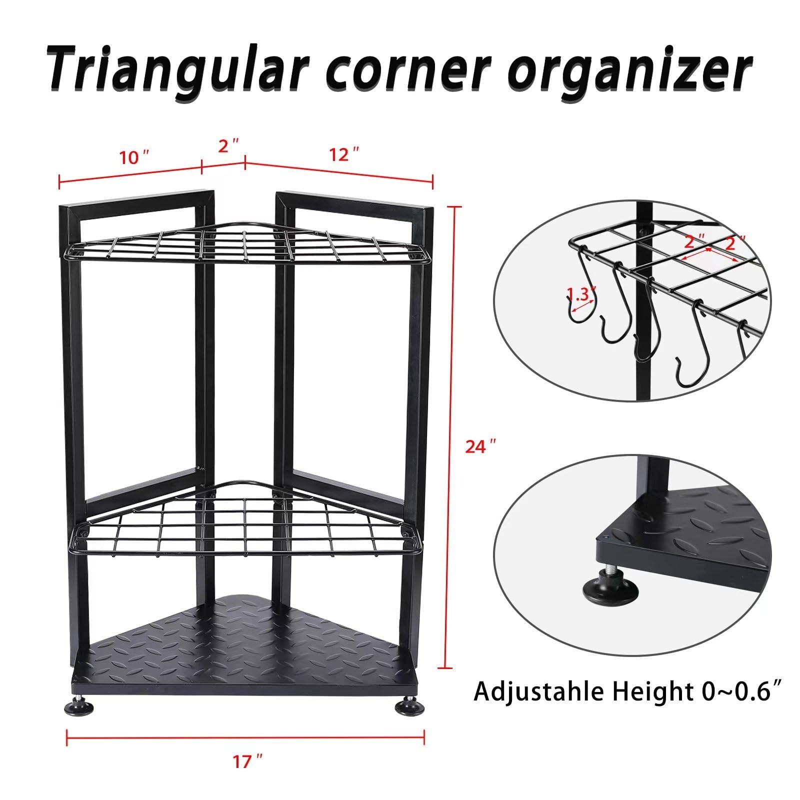 YueTong Garden Tool Organizer for Corner,Yard Tools Rack for Garage Storage O…