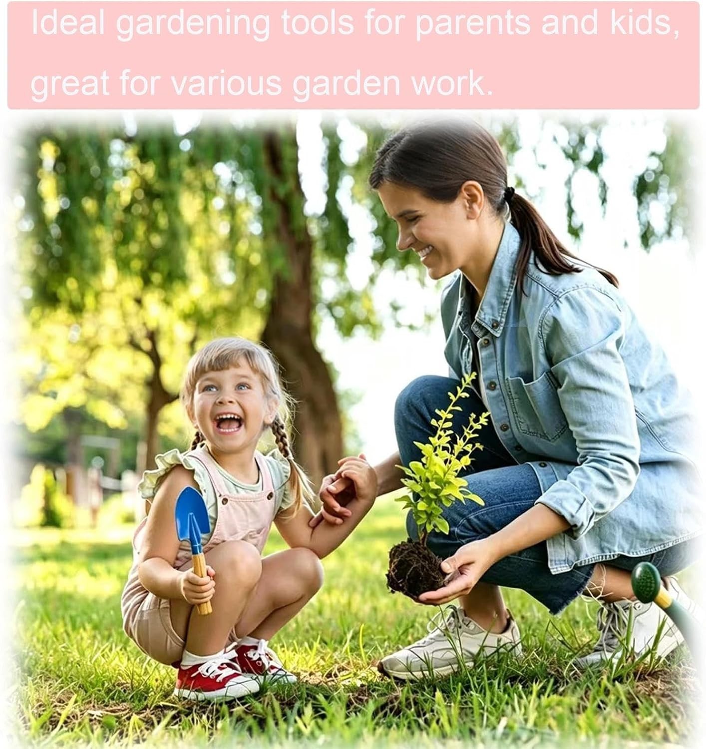 Sturdy 8-Inch Kids Gardening Tools – 6PCS Set with Wooden Handles for Safe Play