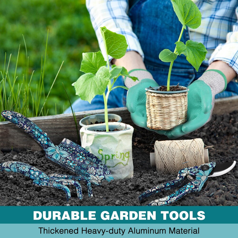 WORKPRO 5PC Garden Tool Set Garden Hand Tool Heavy Duty Gardening Tool Set w/Bag