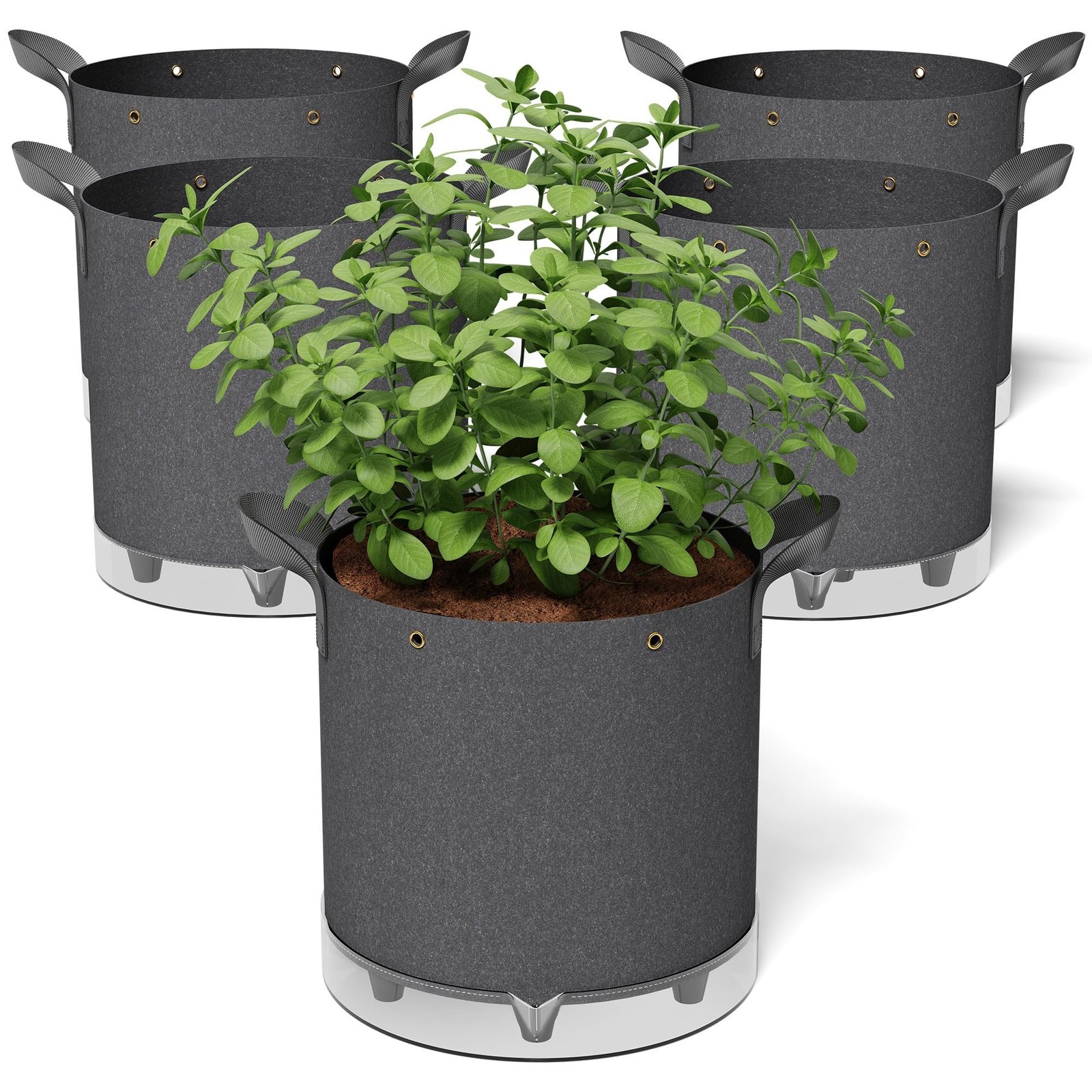 Patigrow Self-Watering Grow Bags, 5-Pack 5 Gallon 420G Thick Nonwoven Fabric …
