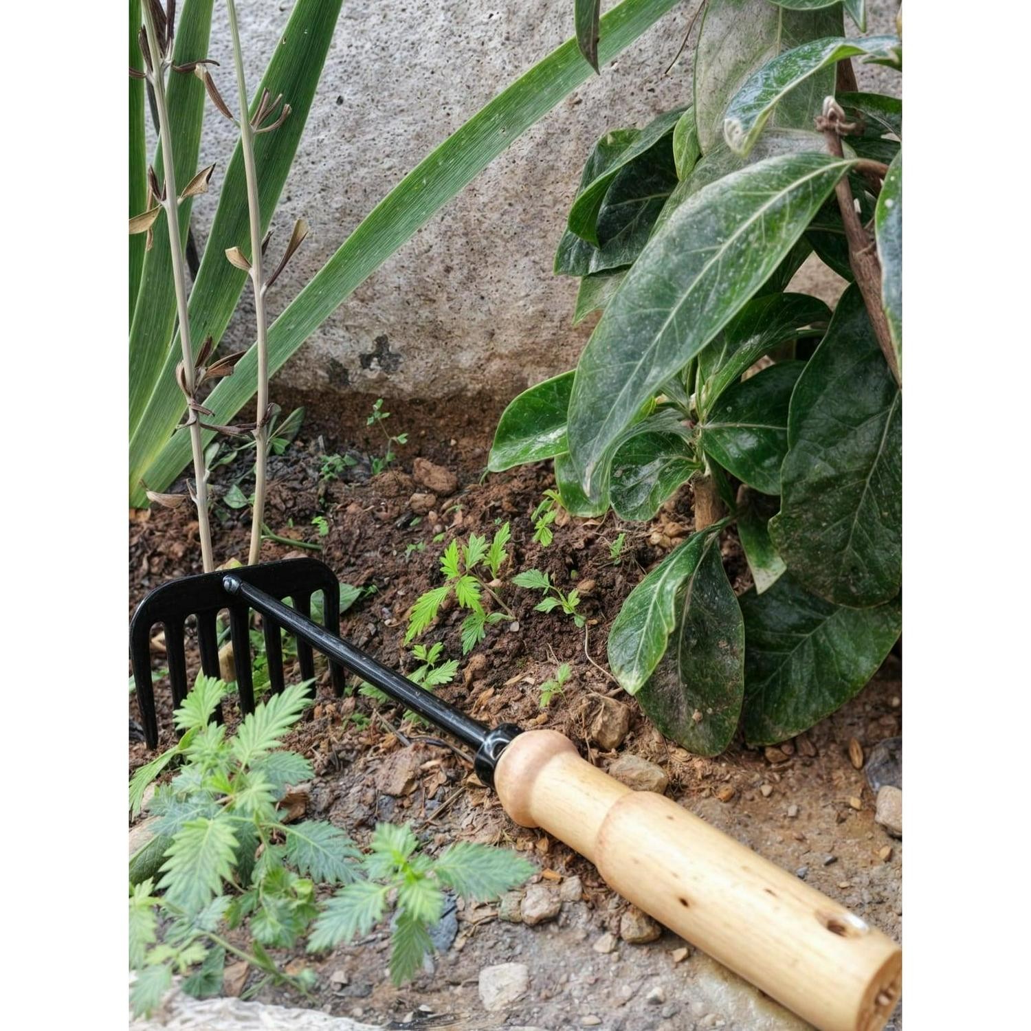 Handcrafted Garden Tools Set – Durable 8mm Axon Iron Spade, Anchor And Harrow 7