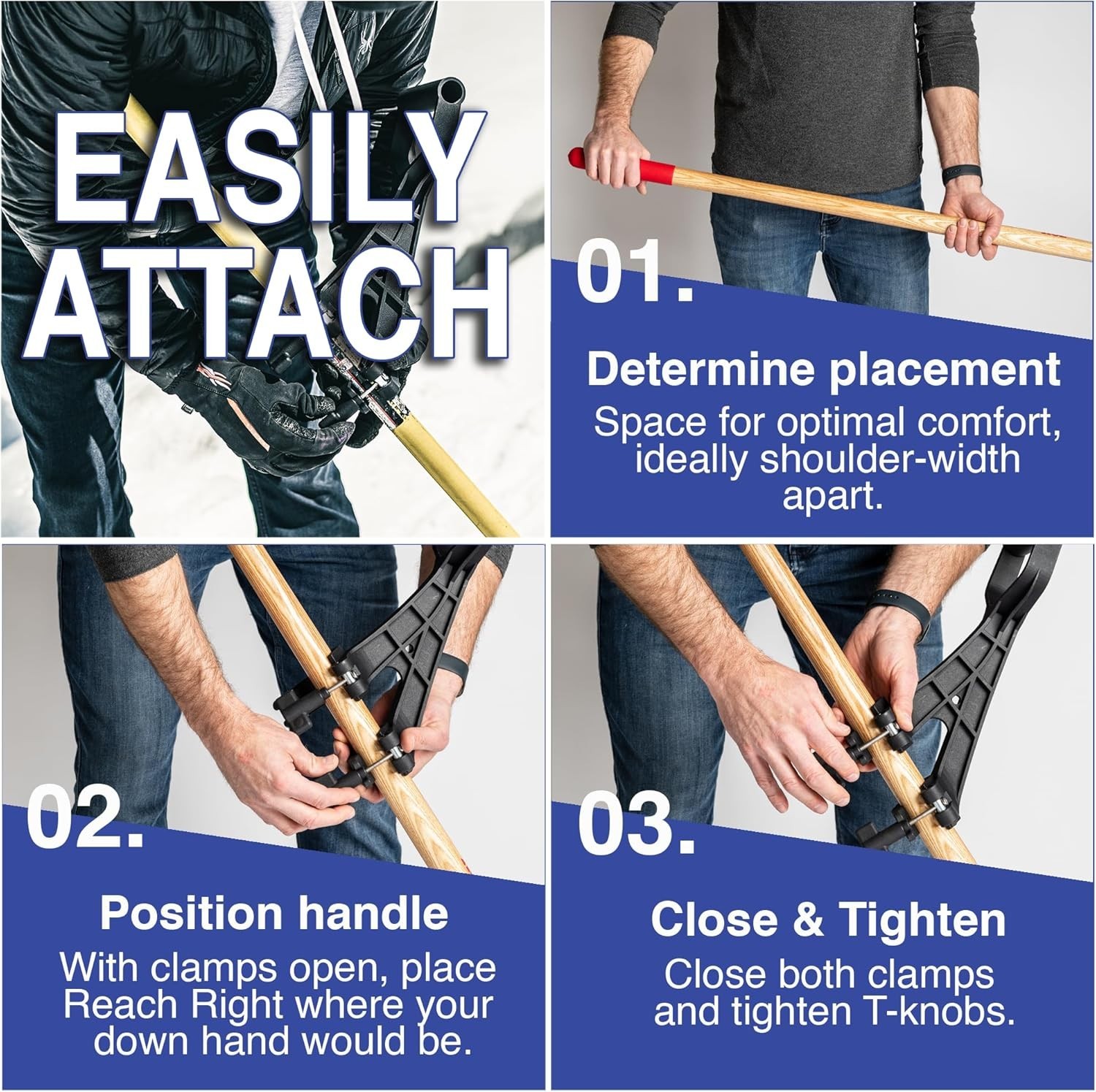Ambidextrous Ergonomic Handle Extension for Trimmers and Rakes – Easy Install