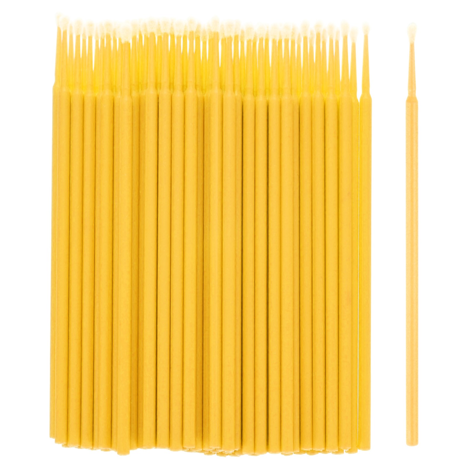 100-Pack Pollinator Brush, 0.1″ Plastic Vegetable Pollinator Pen [Yellow]