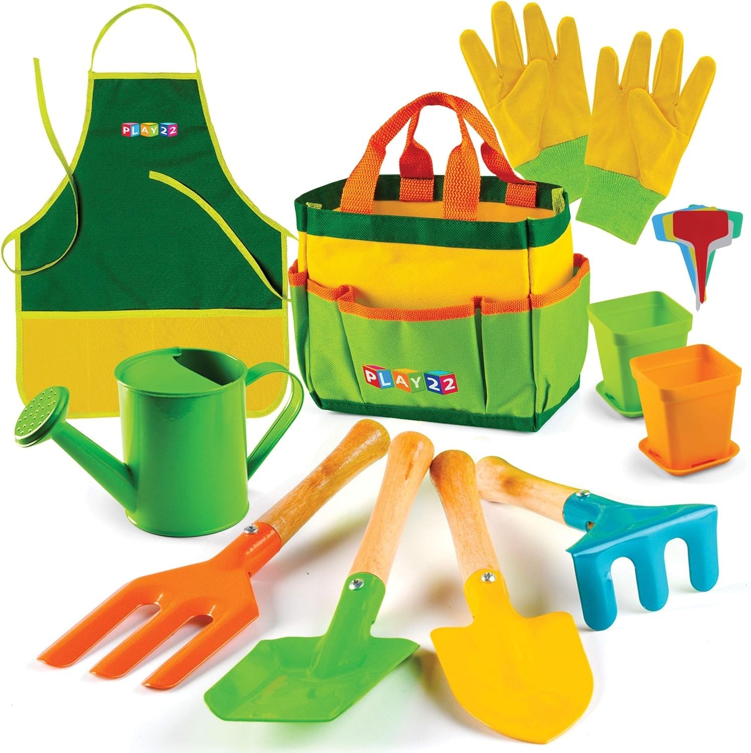 Kids Gardening Tool Set 12 PCS – Kids Gardening Tools Shovel Rake Fork Trowel…