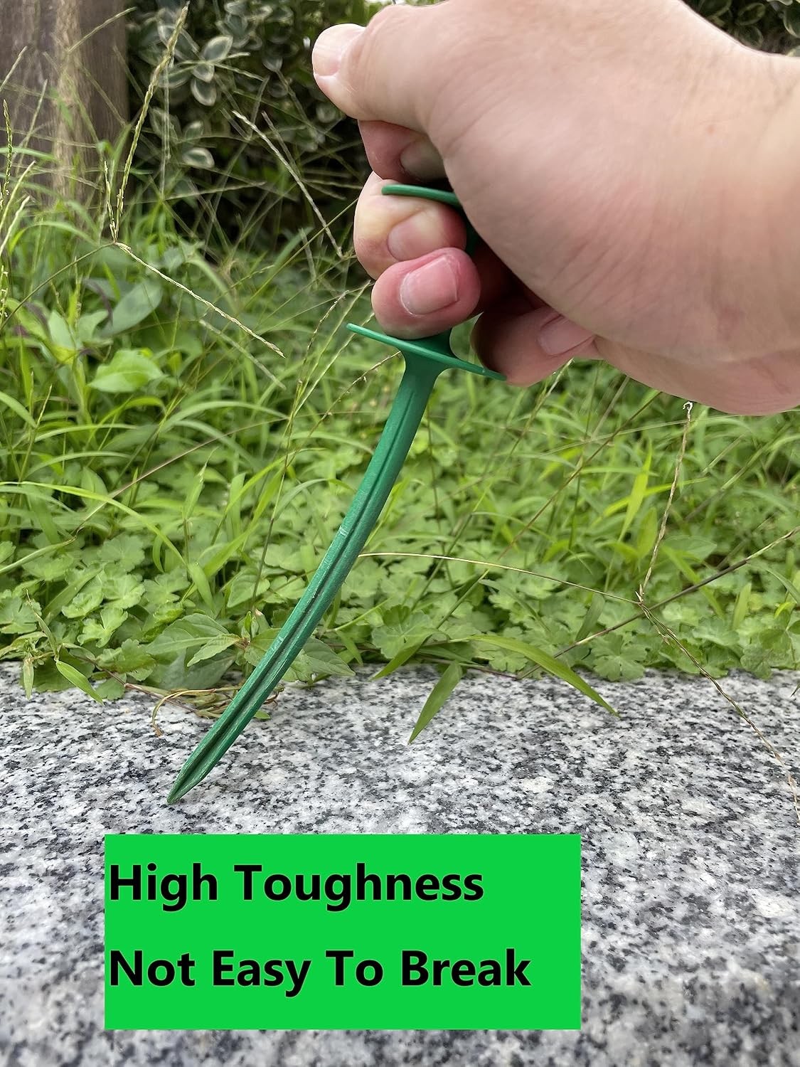 Green Plastic Garden Stakes High Toughness For Garden Hose Guide Stakes Support