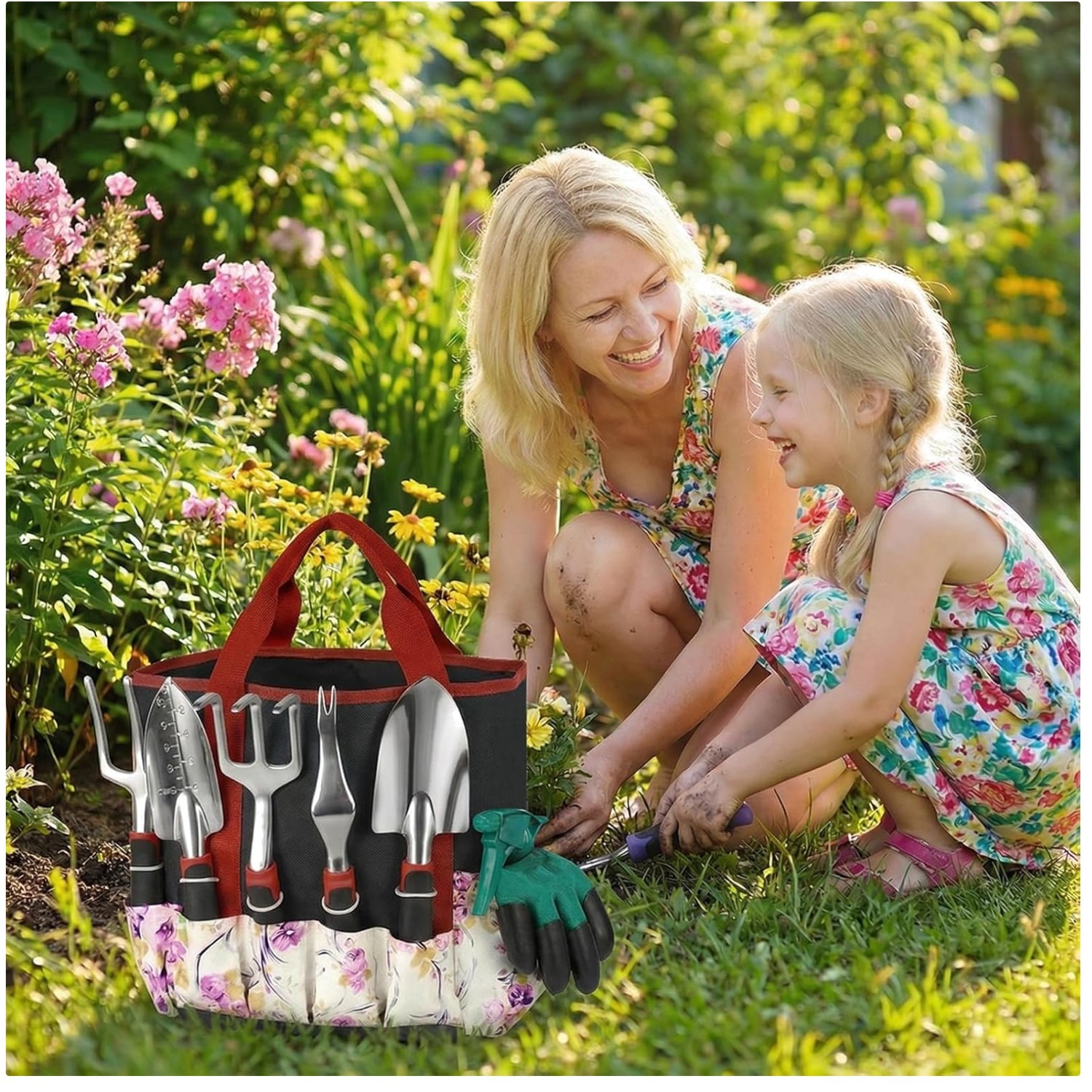 Heavy Duty Stainless Steel Gardening Kit with Rubber Handles