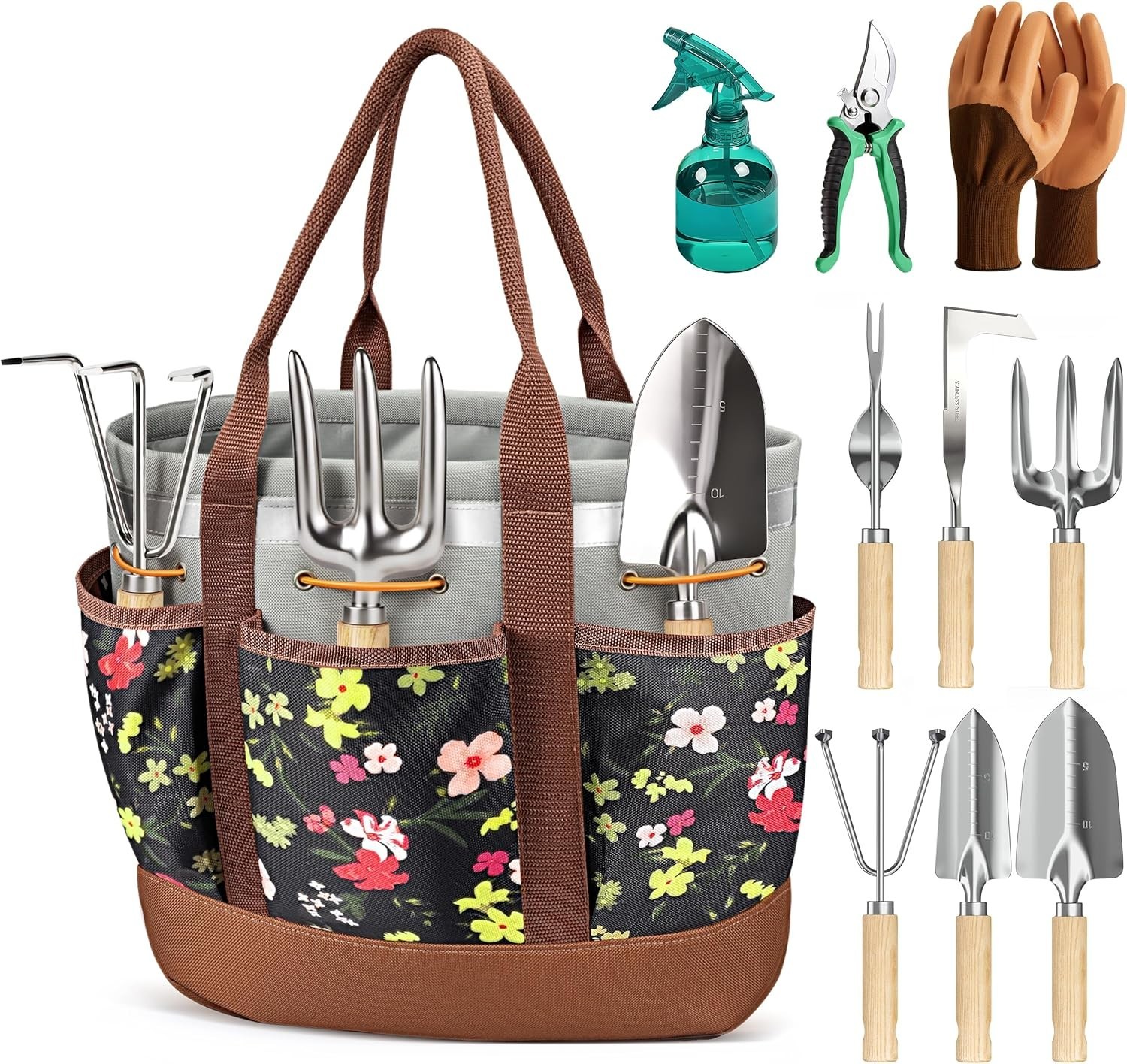 Rust-Proof 10-Piece Gardening Tools Set with Ergonomic Handles – Perfect Gift