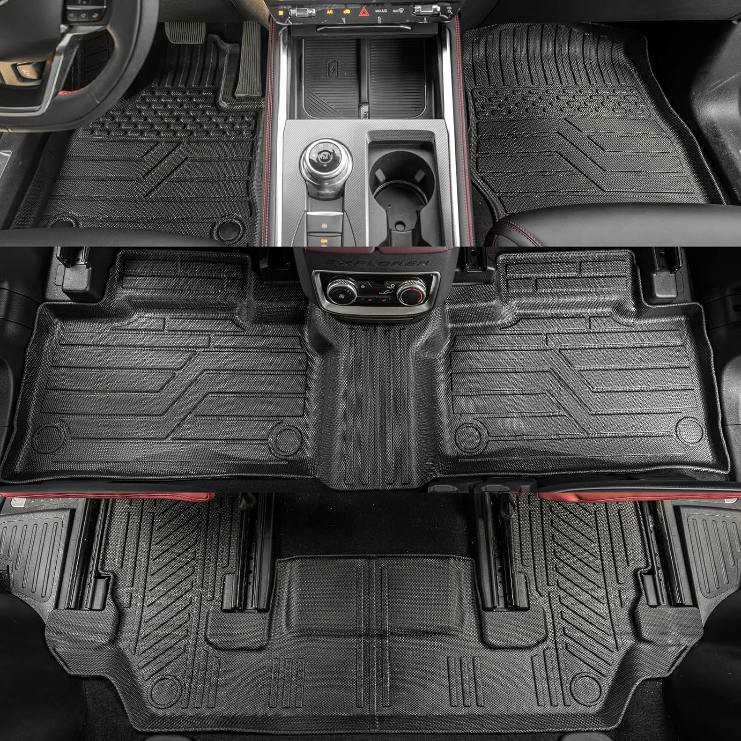 Floor Mats Compatible with 2020-2025 Ford Explorer 6 Seat Trunk Mat Cargo Liner