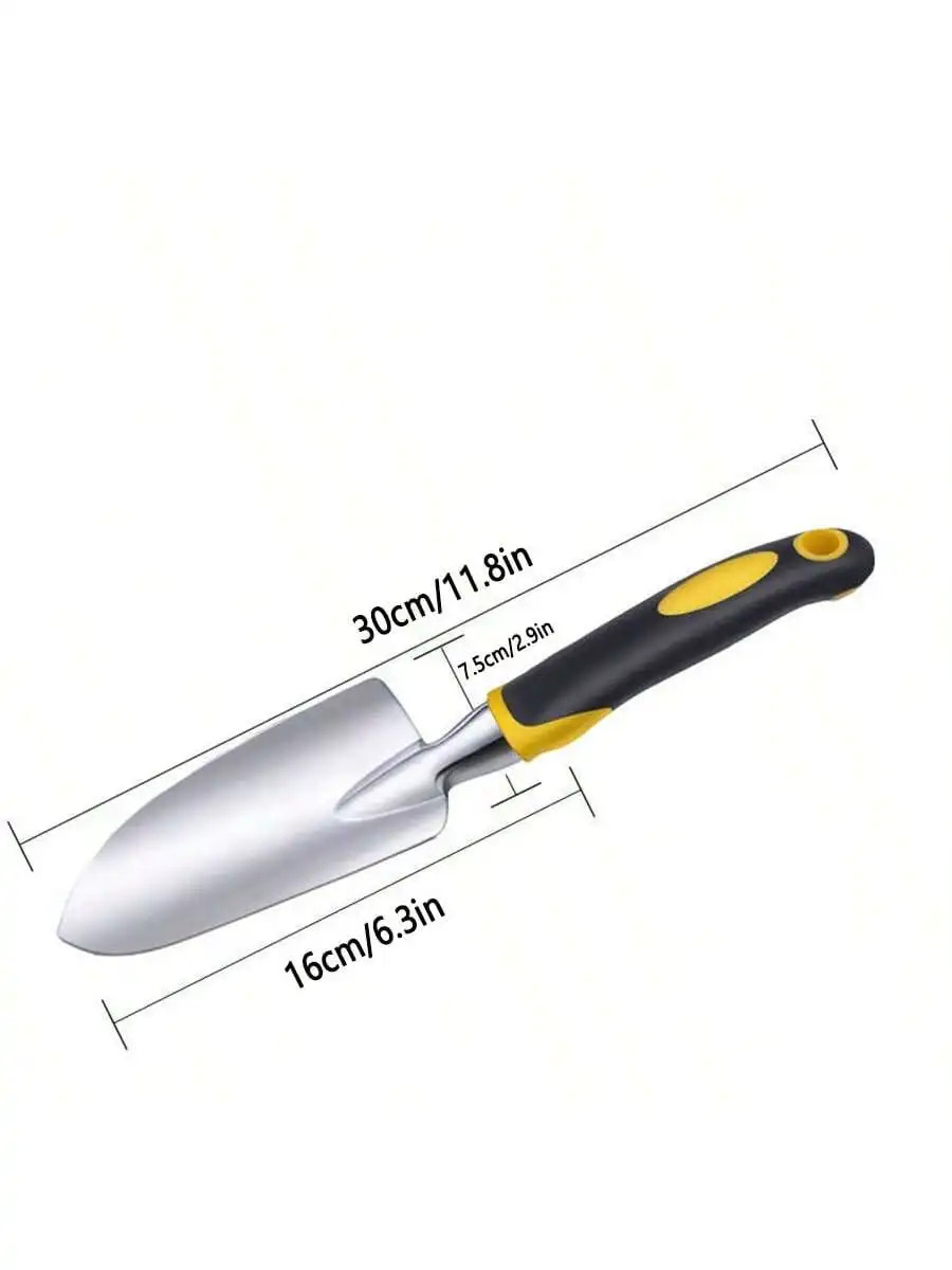1pc/ Stainless Steel Gardening Shovel With Rubber Anti Slip Handle for Planting